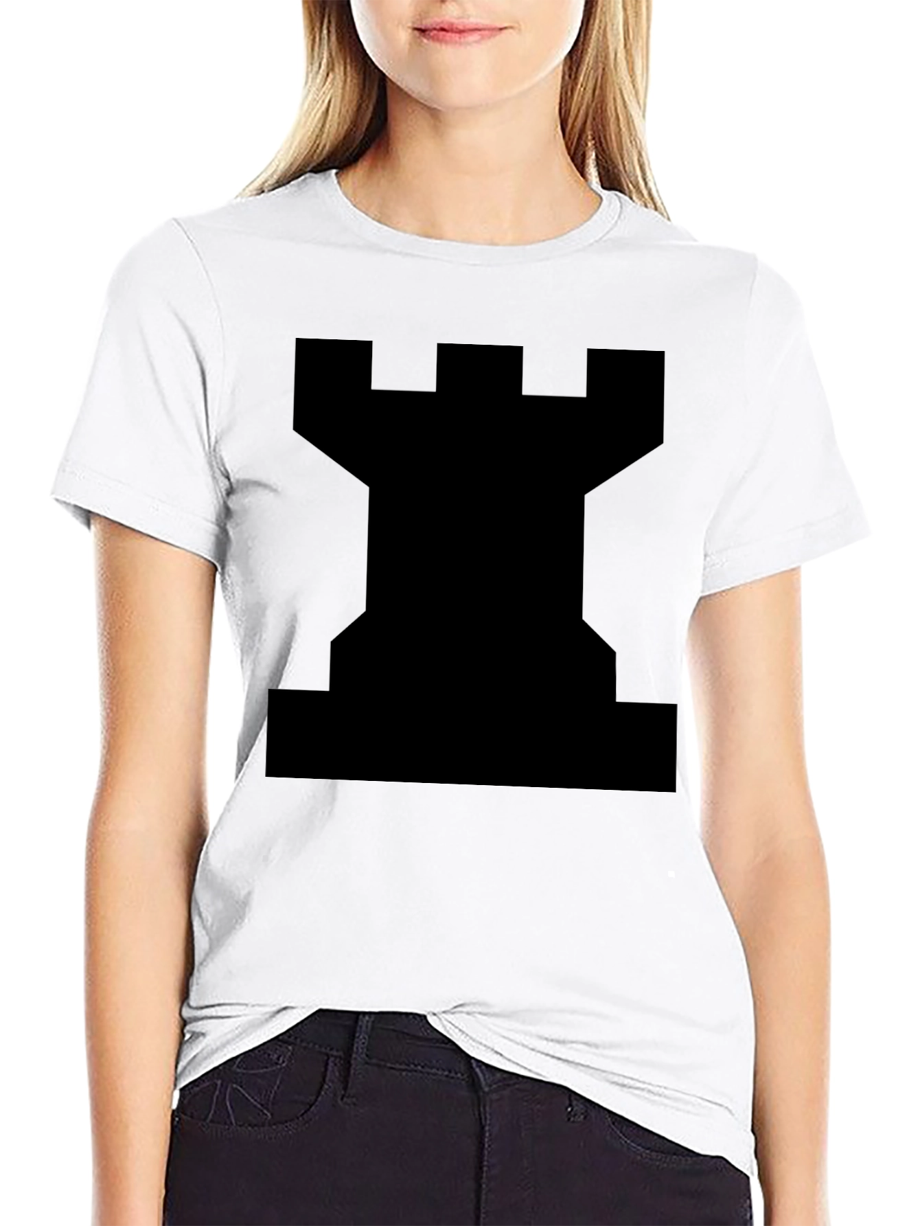 Chess Rook Graphic Tee - Black Cotton T-Shirt