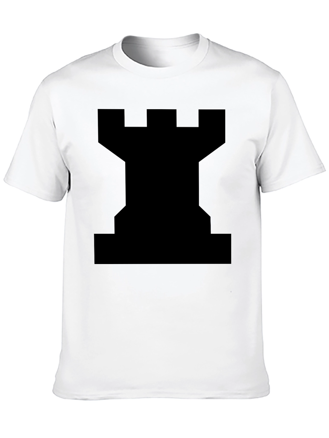 Chess Rook Graphic Tee - Black Cotton T-Shirt