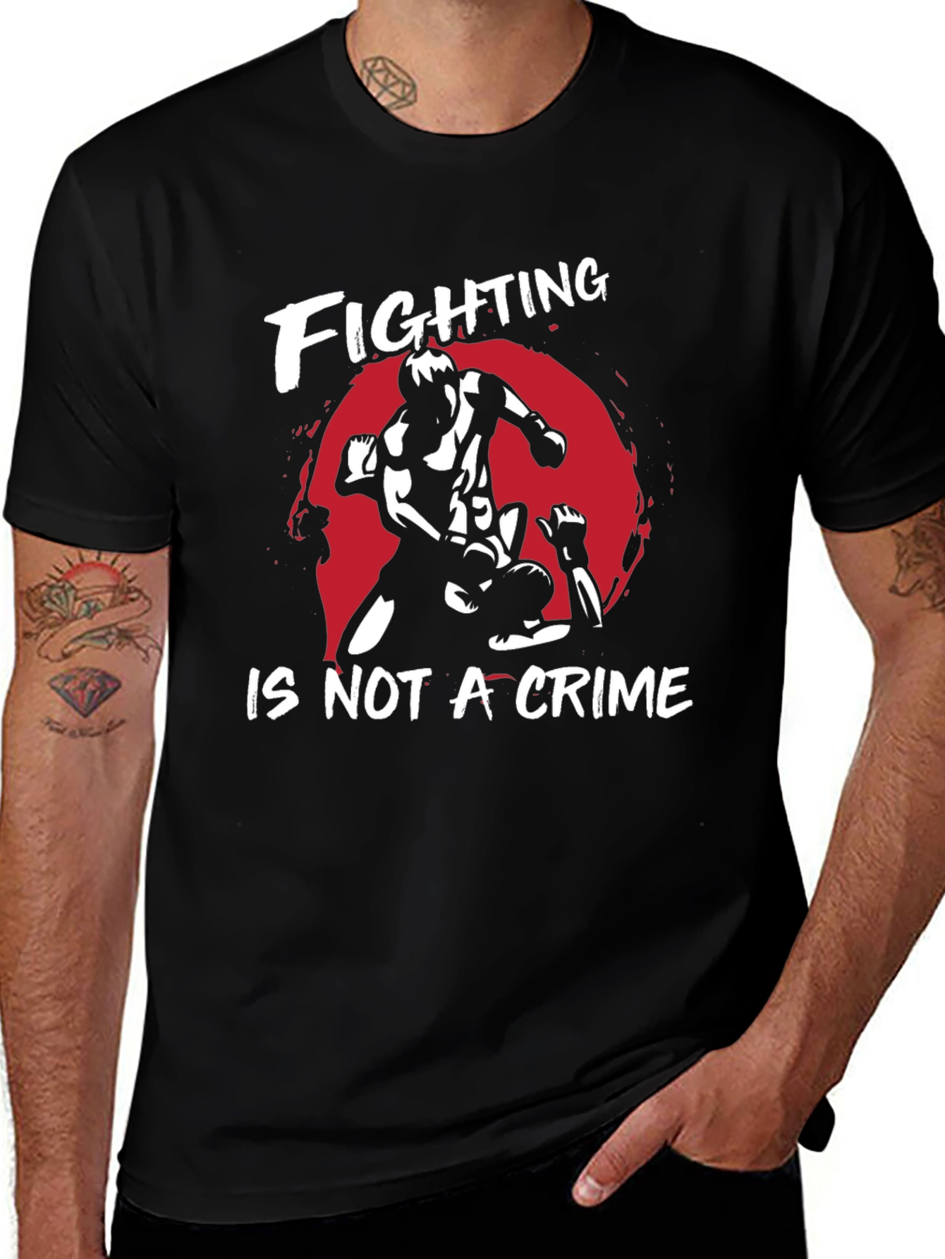 Fighting is Not a Crime Graphic T-Shirt