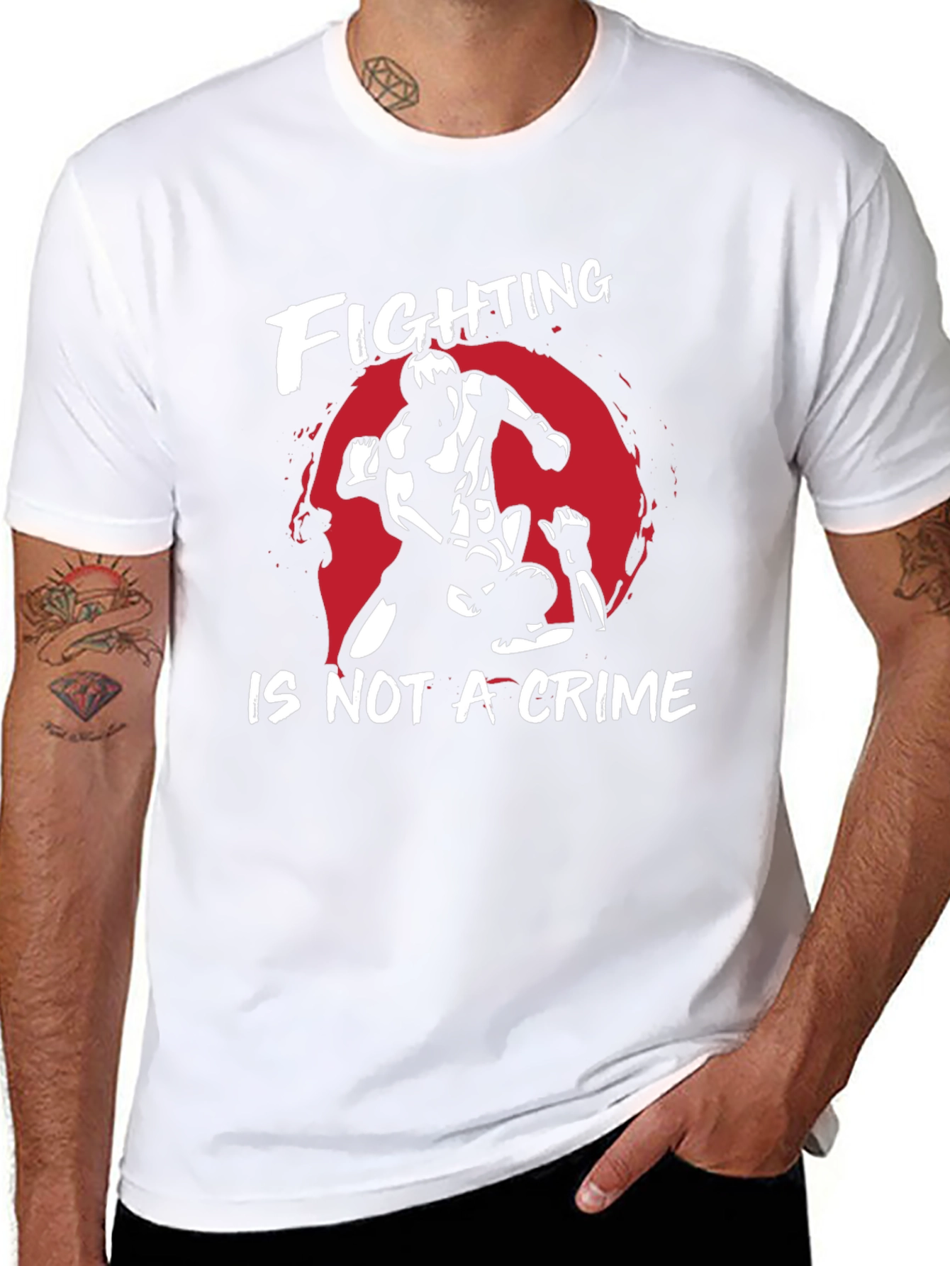 Fighting is Not a Crime Graphic T-Shirt