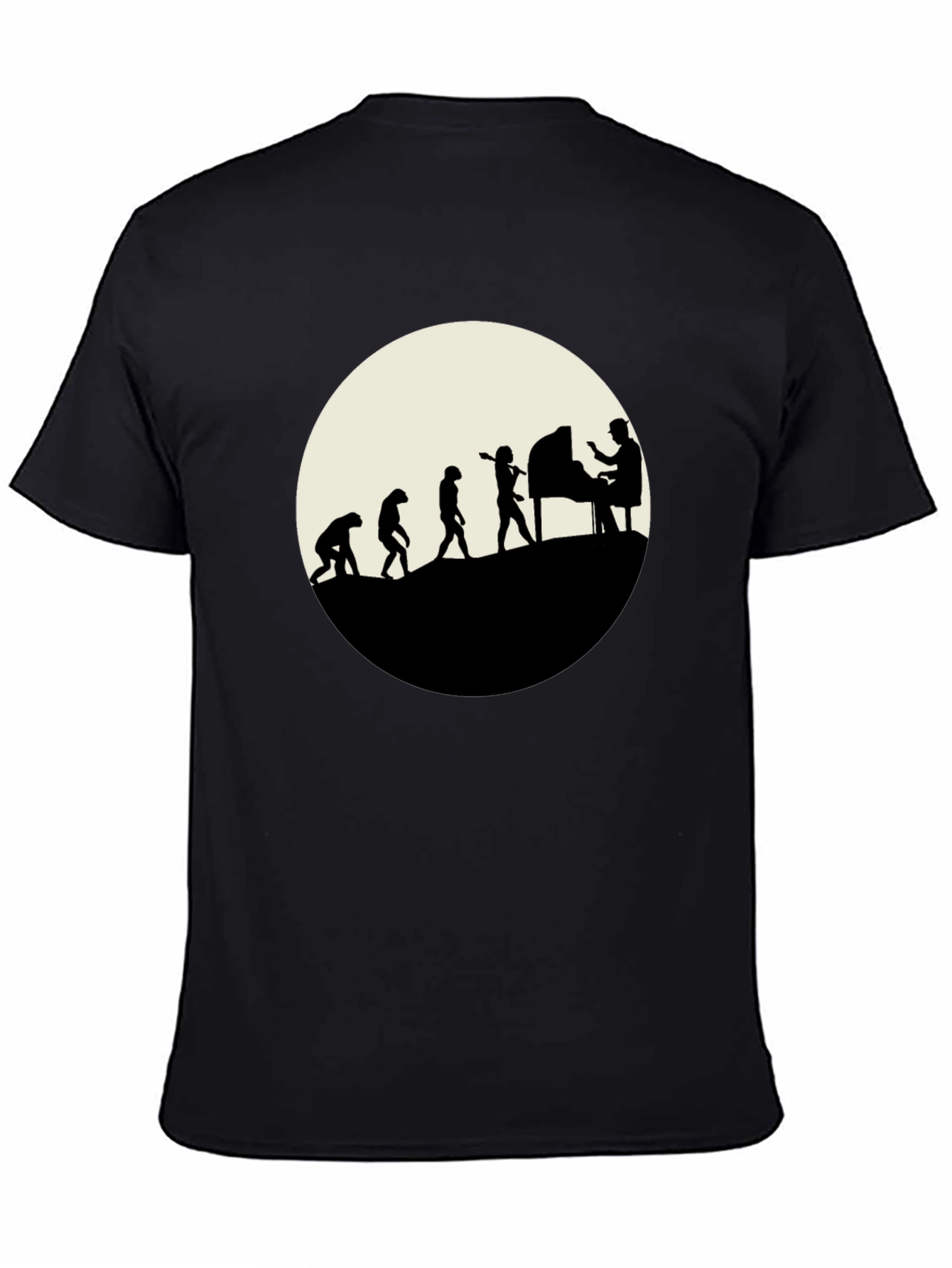 Evolution of Piano Player T-Shirt - Black