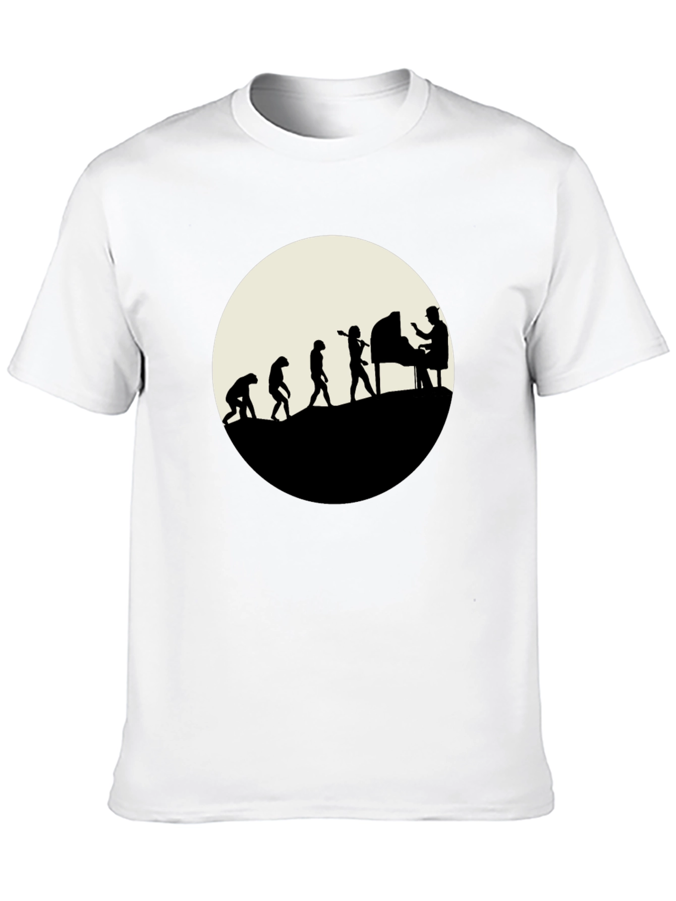 Evolution of Piano Player T-Shirt - Black