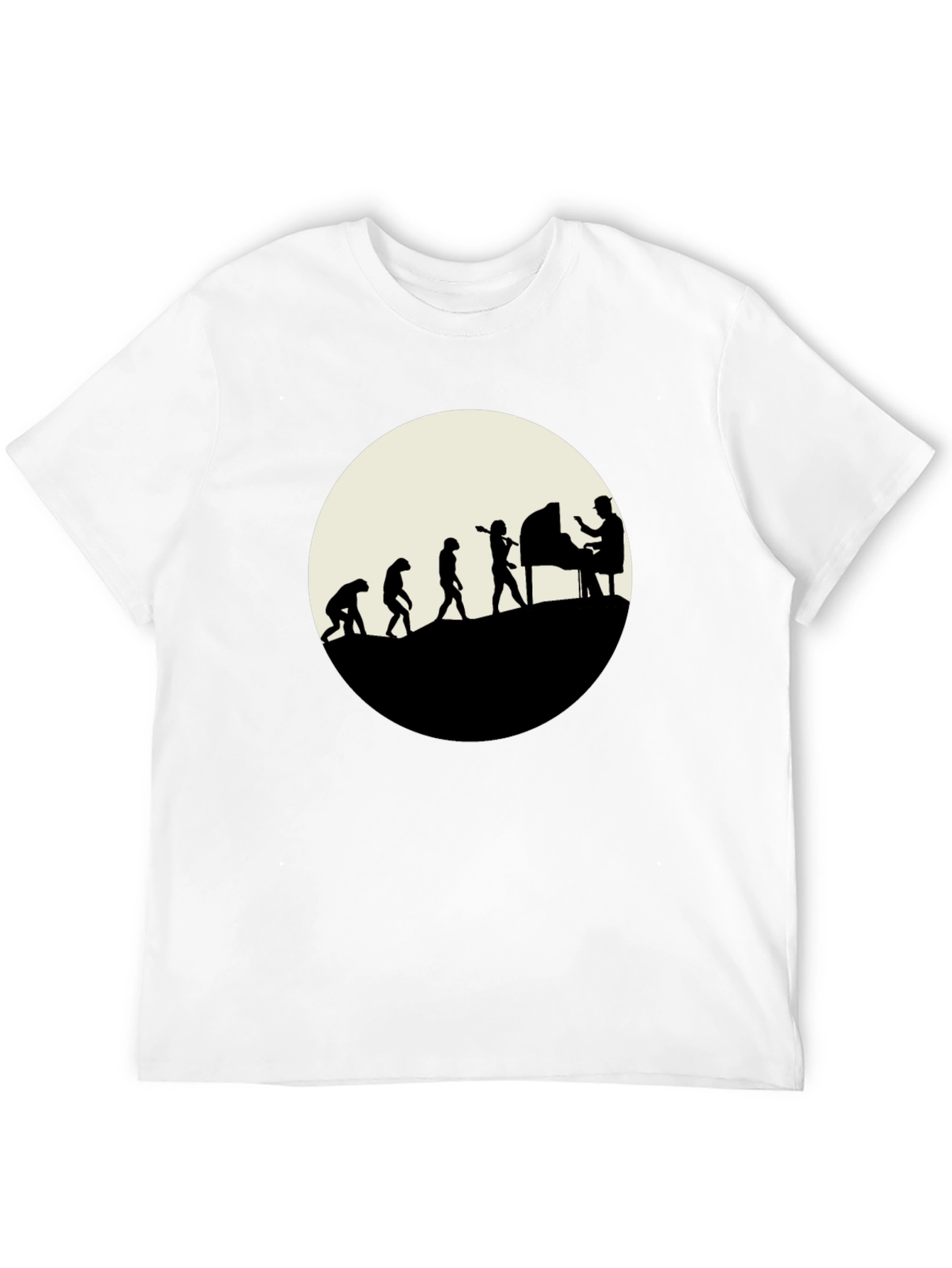 Evolution of Piano Player T-Shirt - Black