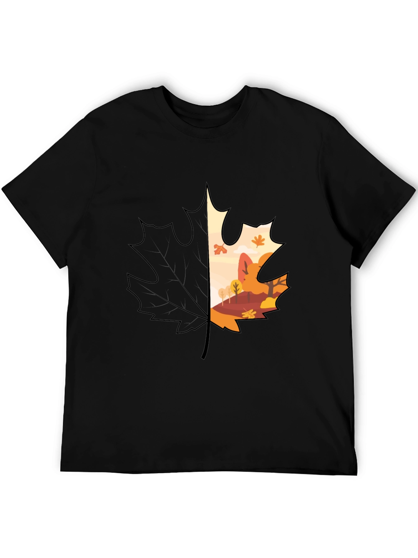 Autumn Leaf Graphic T-Shirt - Nature Inspired Design