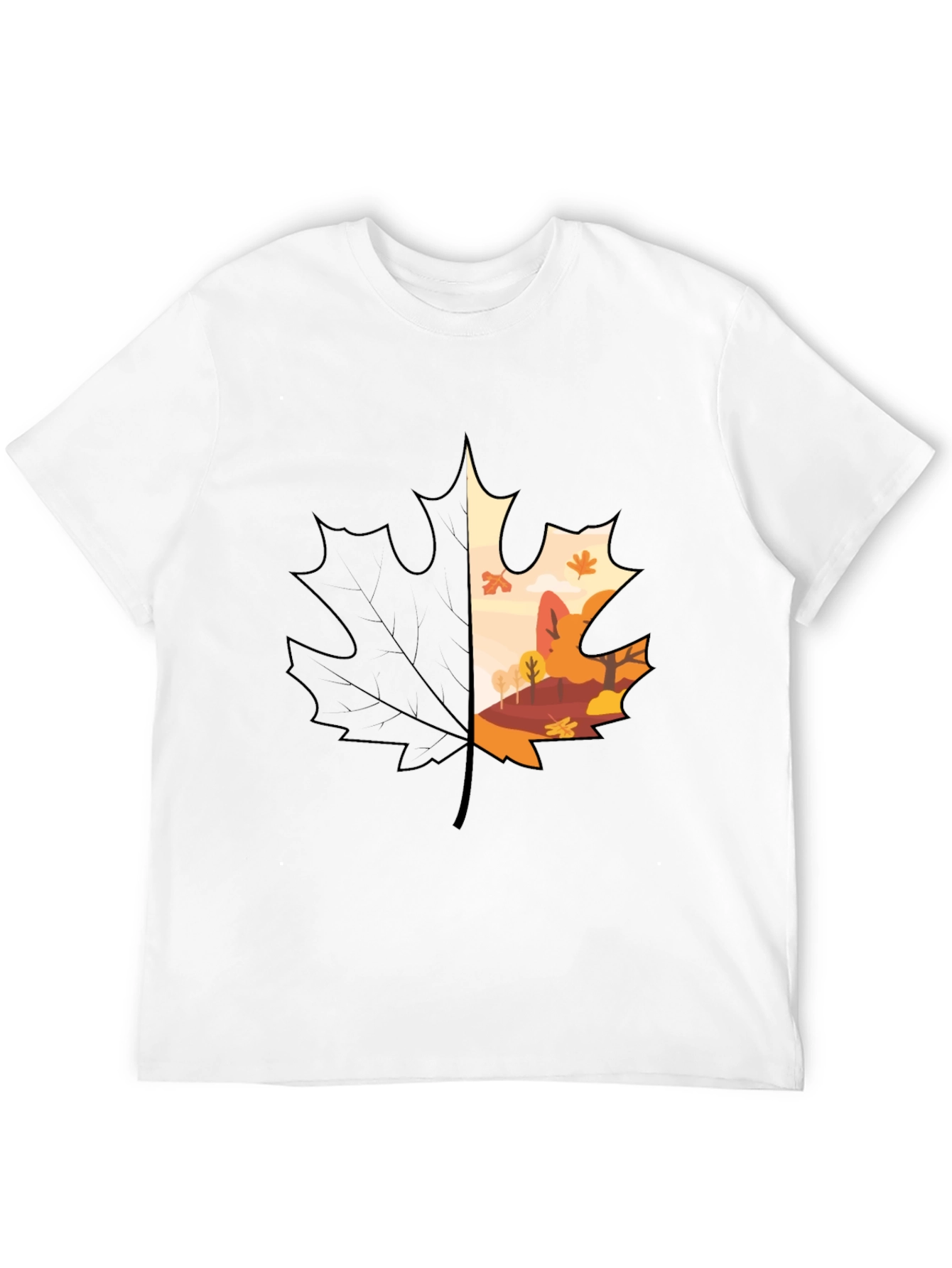Autumn Leaf Graphic T-Shirt - Nature Inspired Design