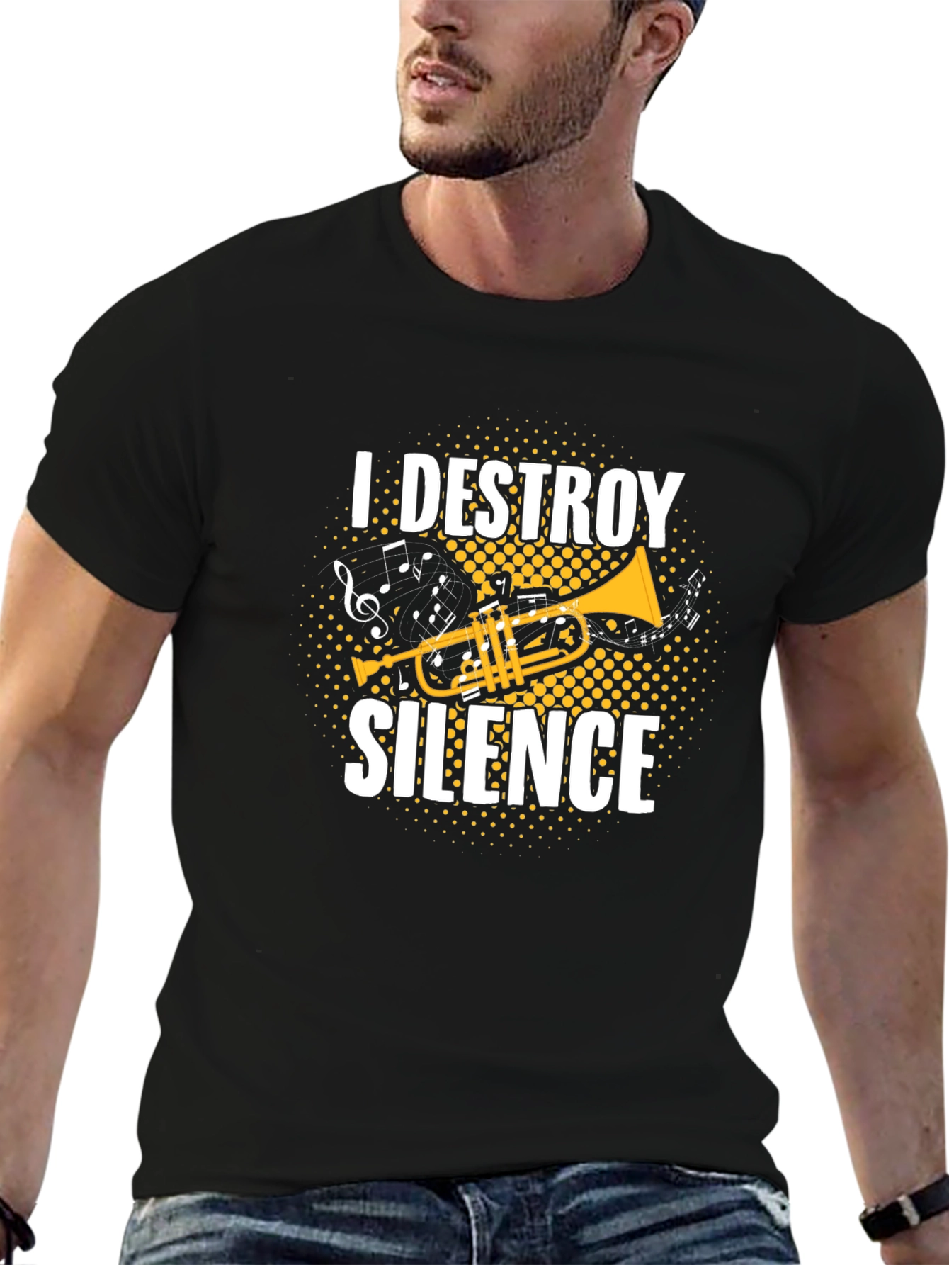 I Destroy Silence Trumpet Graphic T-Shirt