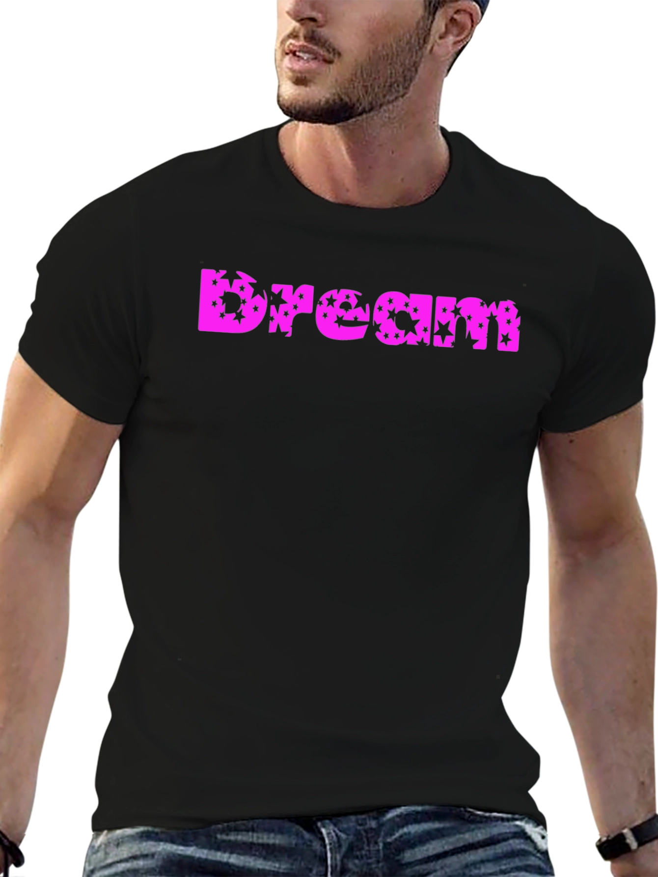 Dream Star Print T-Shirt - Black
