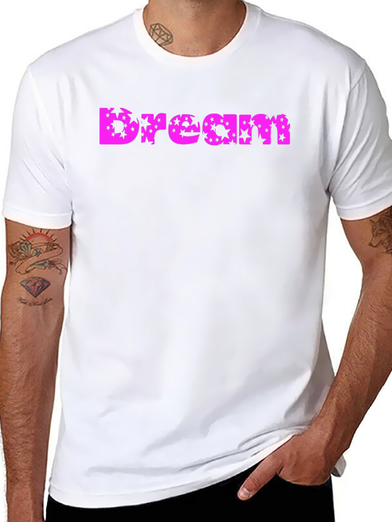 Dream Star Print T-Shirt - Black