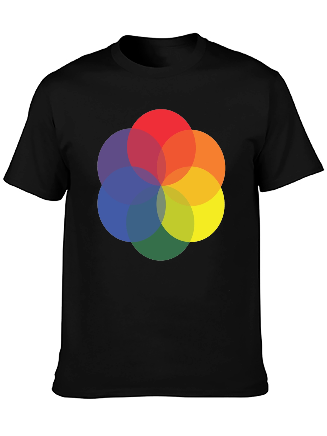 Abstract Circle Graphic Tee - Black Cotton Blend
