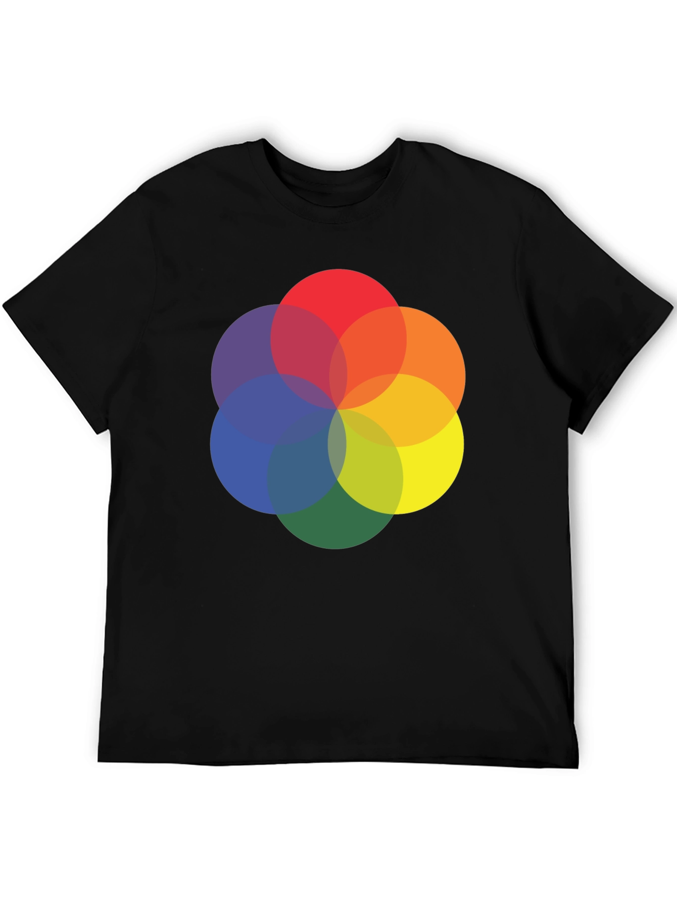 Abstract Circle Graphic Tee - Black Cotton Blend