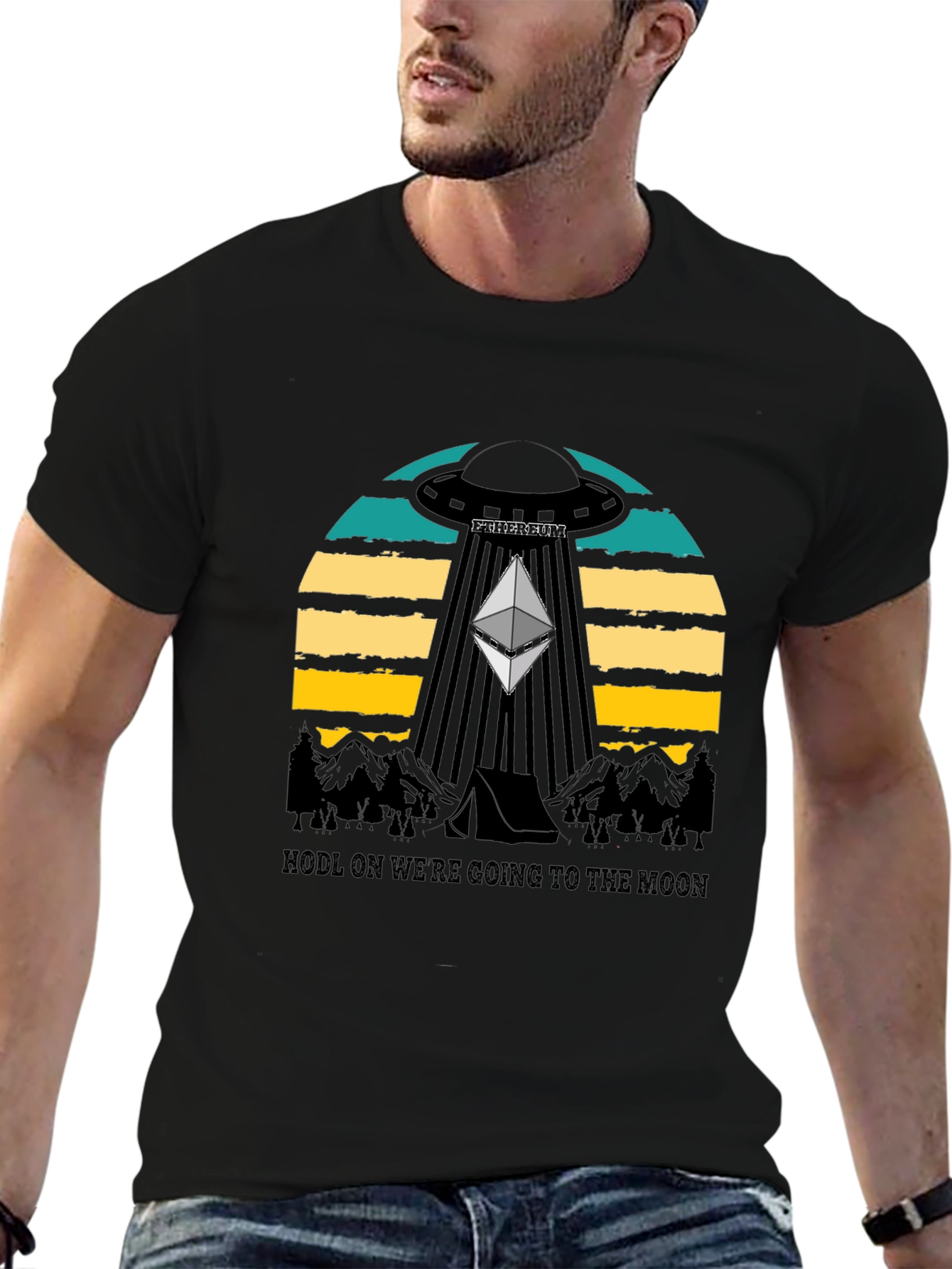 Ethereum to the Moon Black T-Shirt