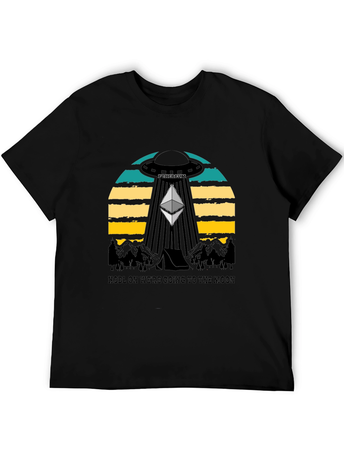 Ethereum to the Moon Black T-Shirt
