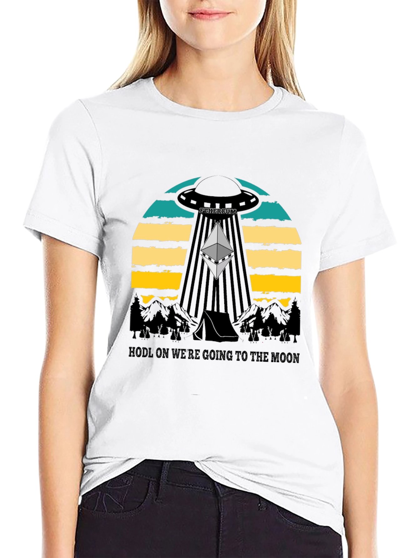 Ethereum to the Moon Black T-Shirt