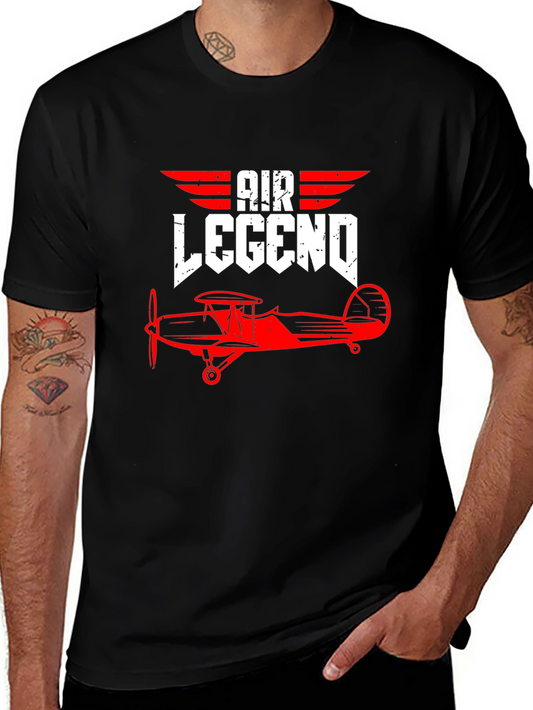 Air Legend Vintage Biplane Graphic Tee - Pilot Aviation Shirt