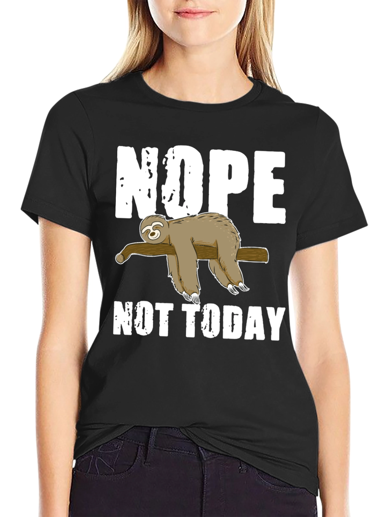 Nope Not Today Sloth Graphic T-Shirt Lazy Day Tee