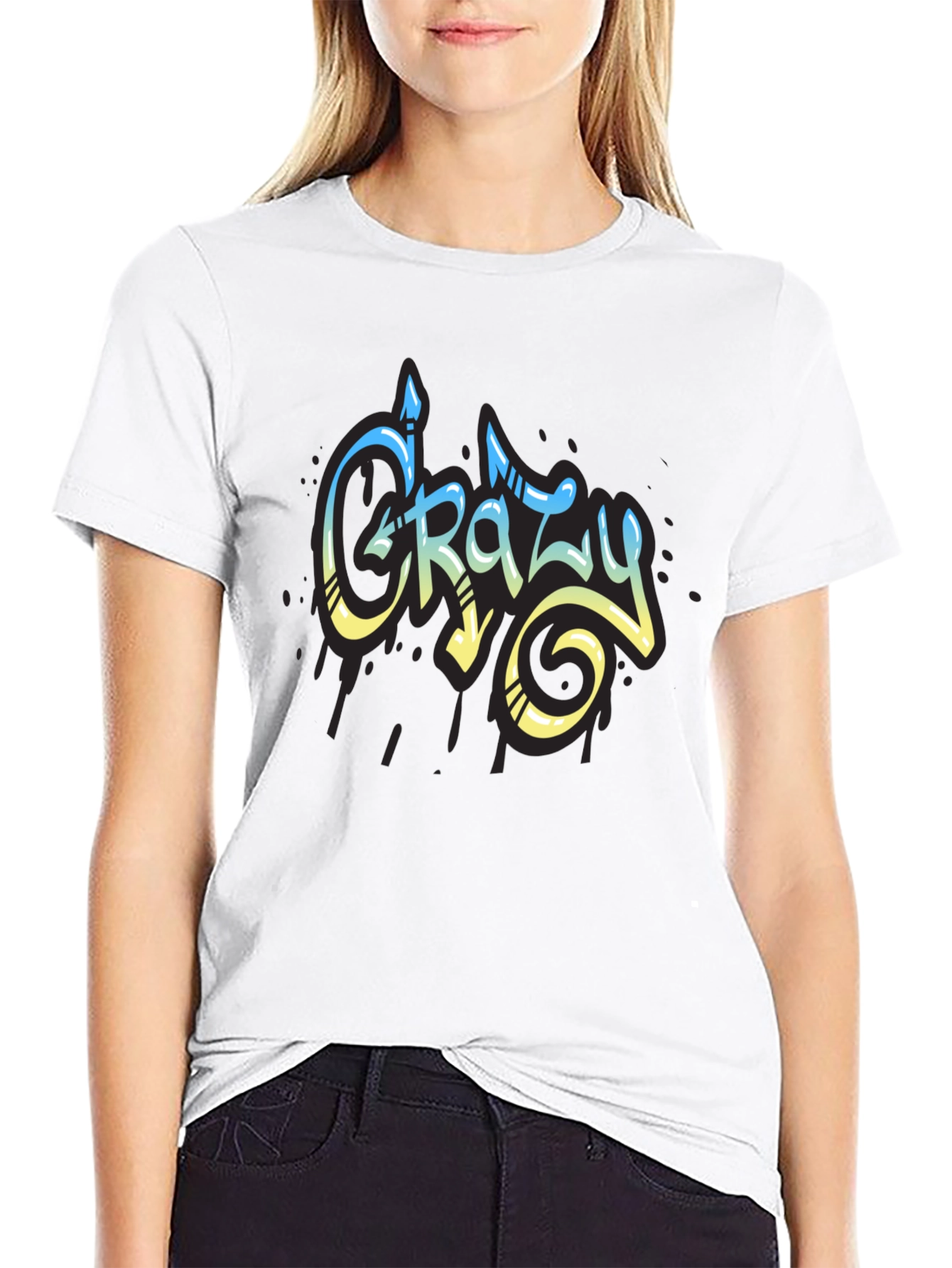 Crazy Graffiti Style Graphic T-Shirt