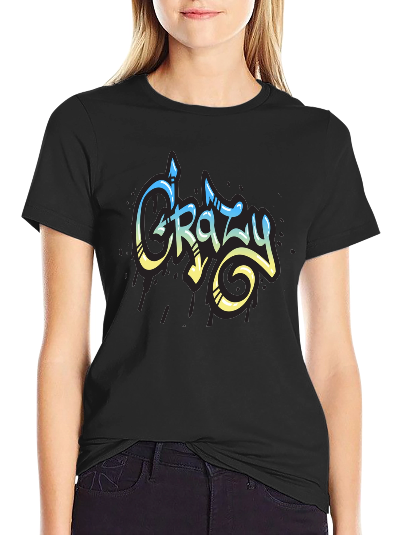 Crazy Graffiti Style Graphic T-Shirt