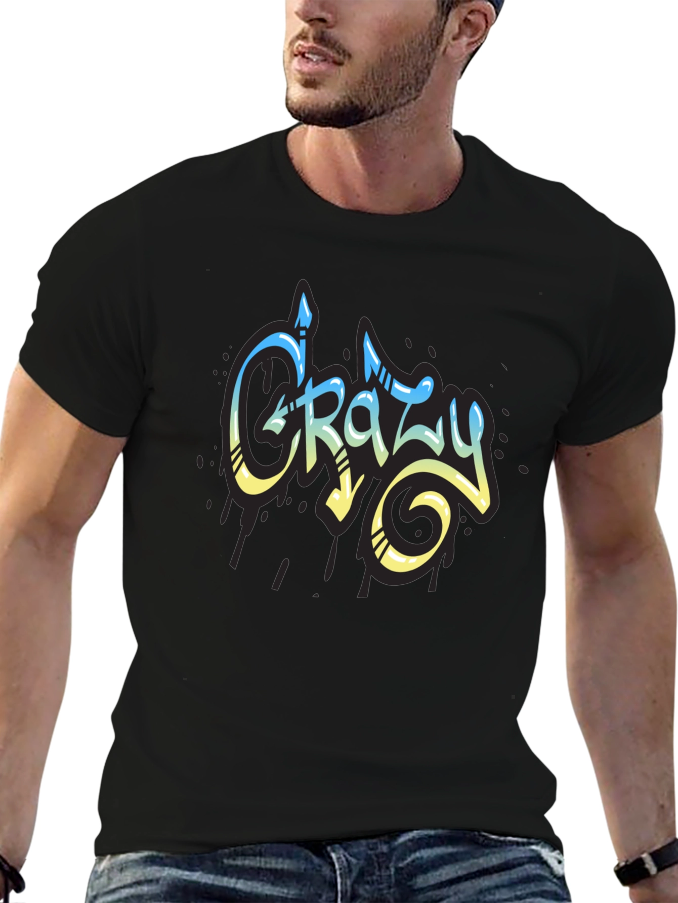 Crazy Graffiti Style Graphic T-Shirt