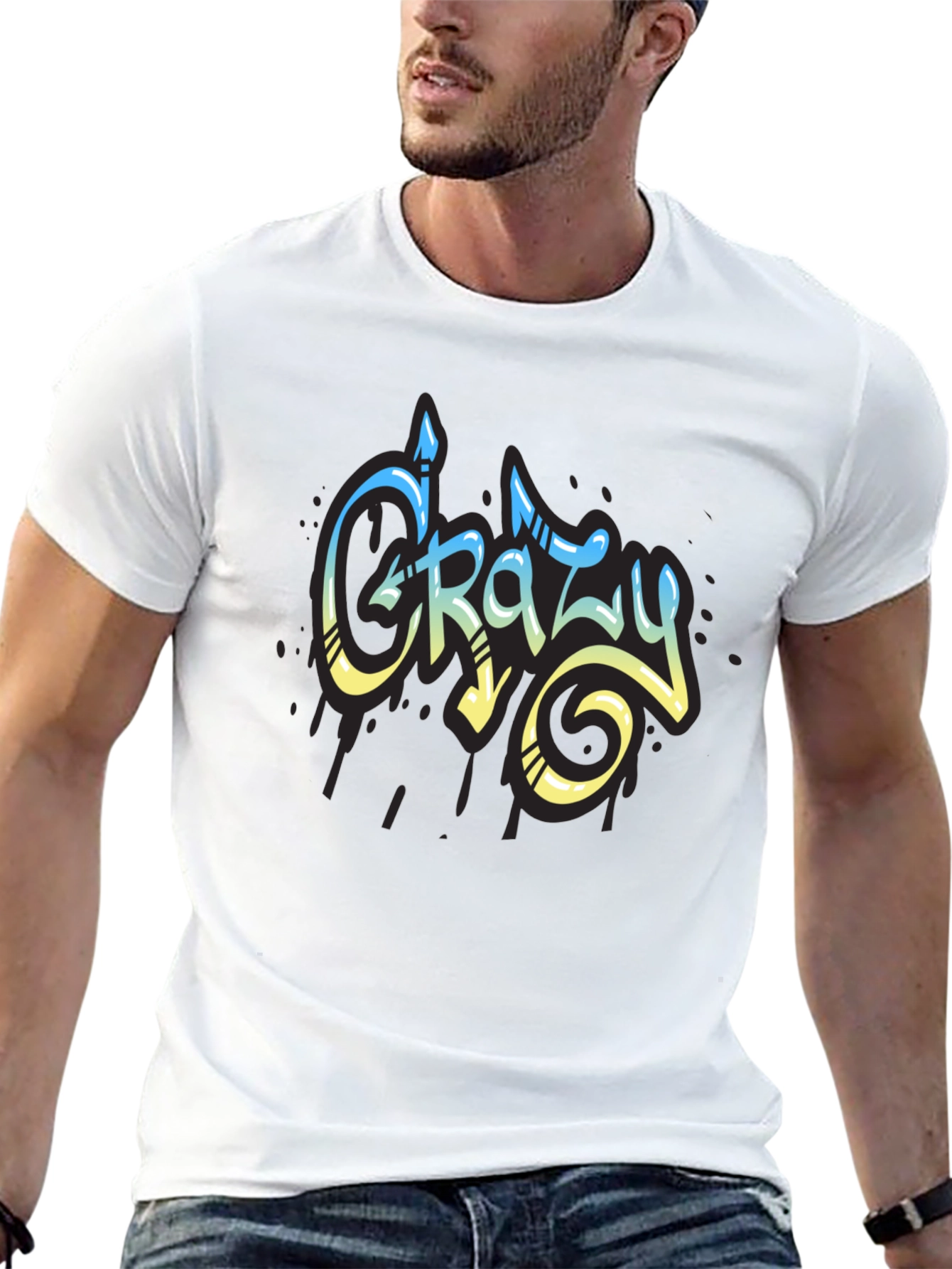 Crazy Graffiti Style Graphic T-Shirt