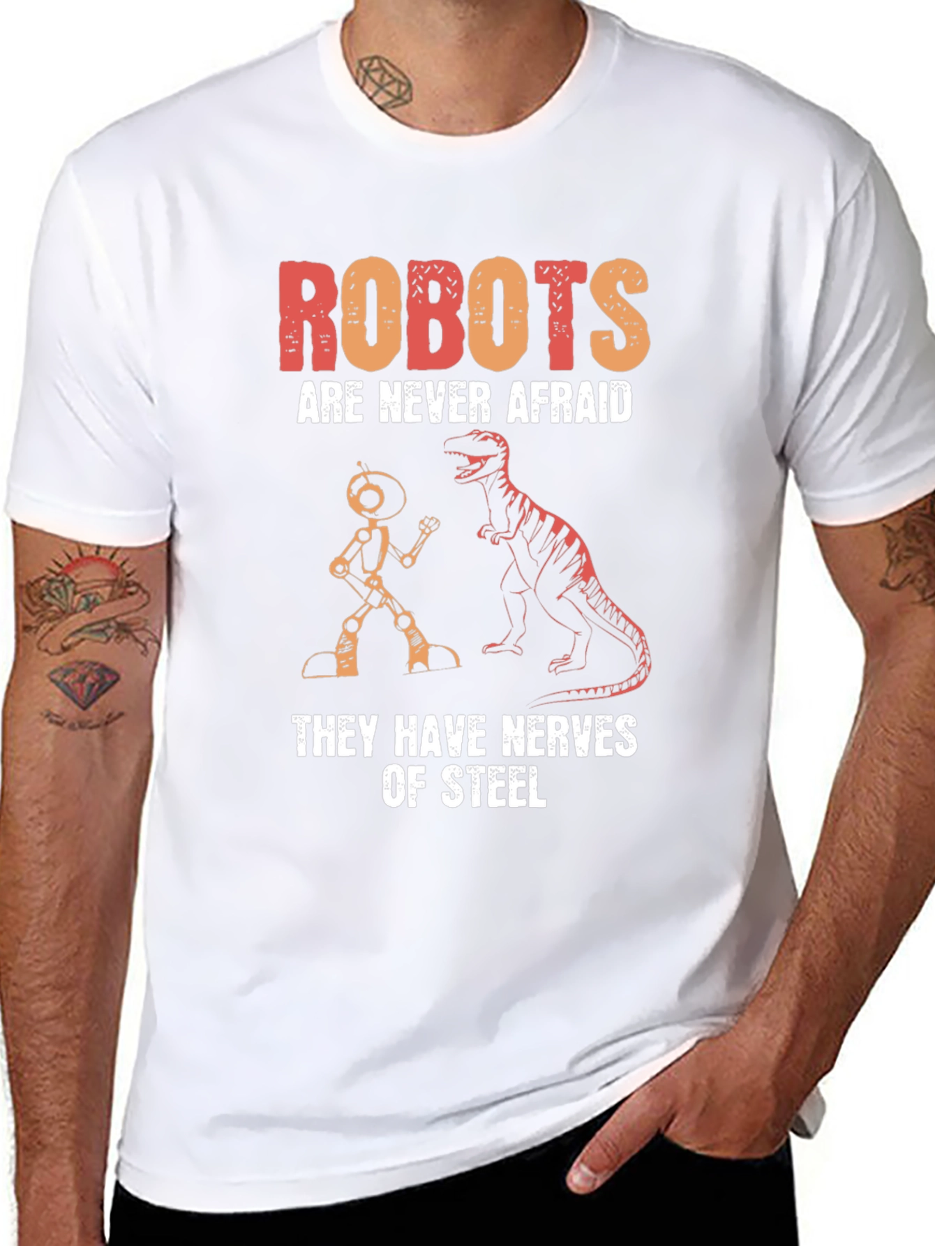 Robots are Never Afraid Graphic T-Shirt