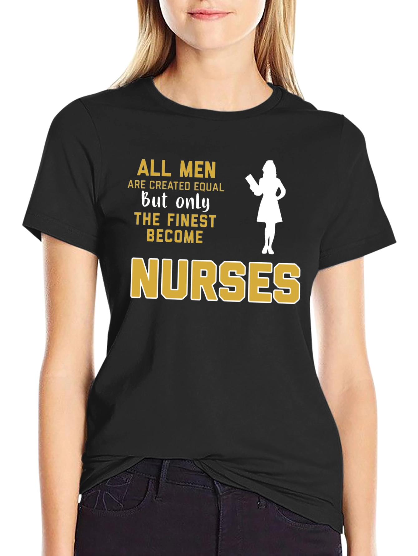 Finest Nurses Graphic T-Shirt - Black Cotton Tee