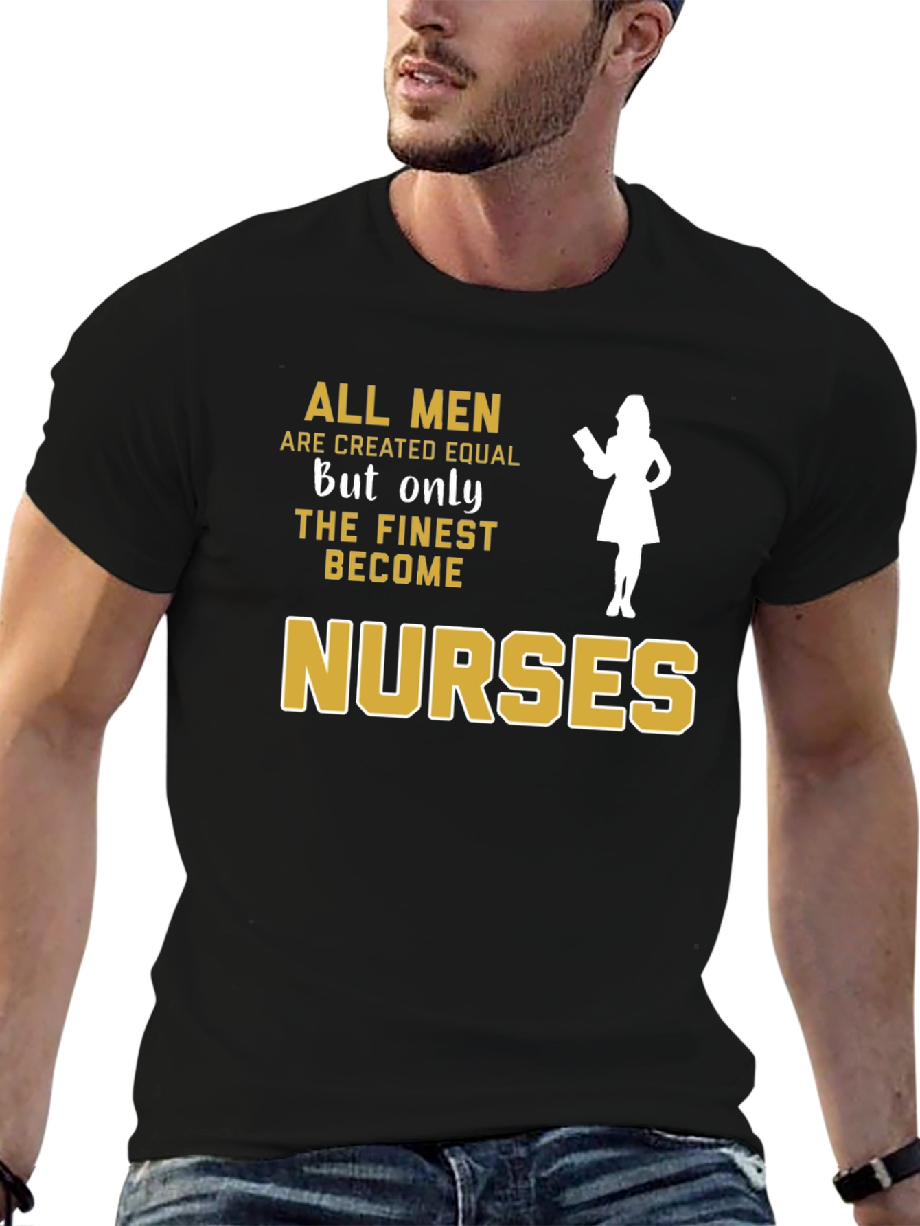 Finest Nurses Graphic T-Shirt - Black Cotton Tee