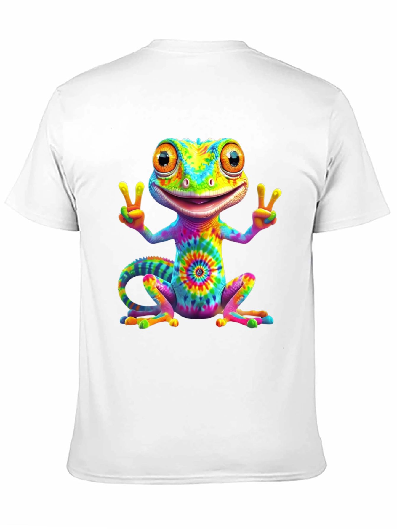Tie-Dye Gecko Peace Sign T-Shirt
