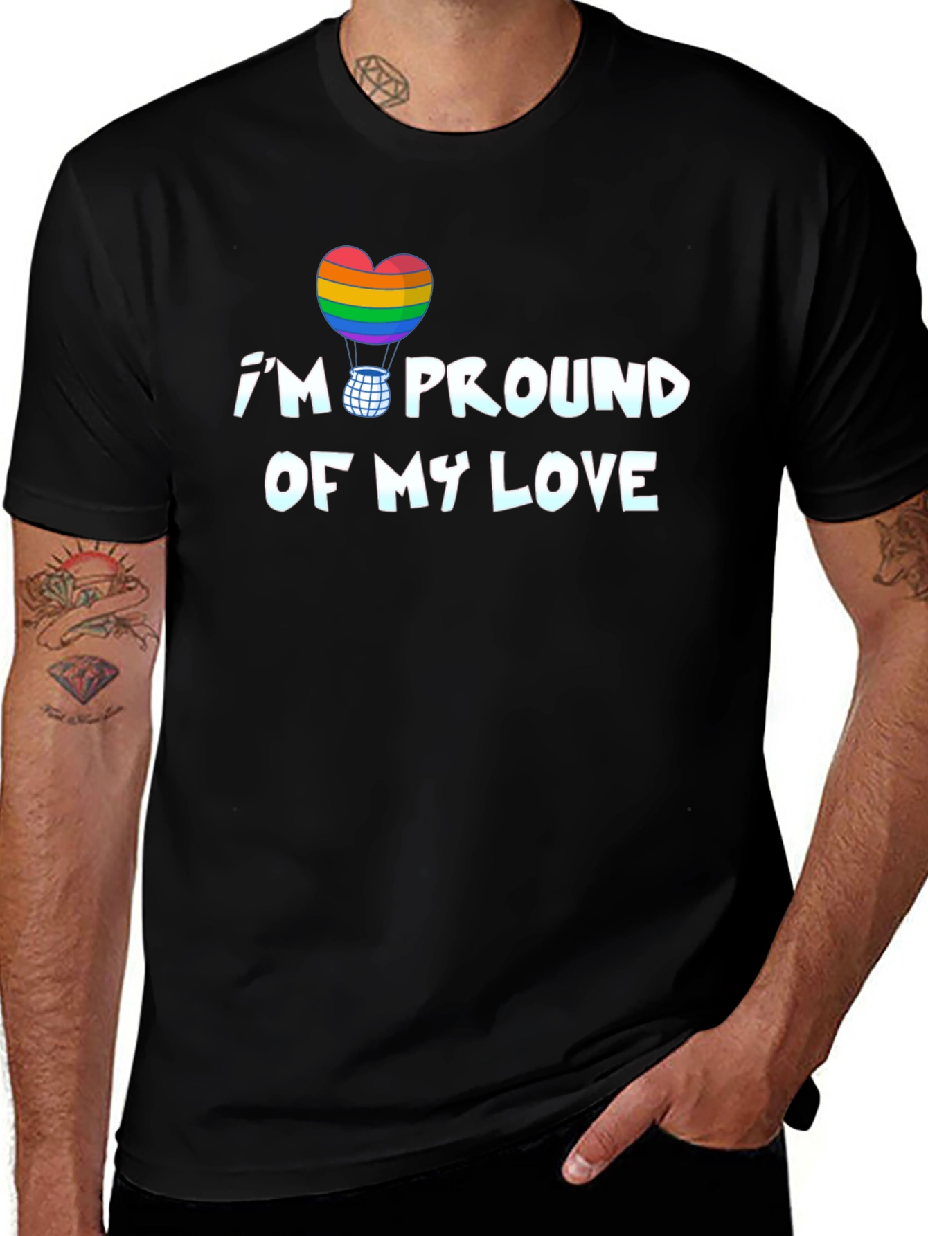 Proud Love LGBTQ Rainbow Heart T-Shirt