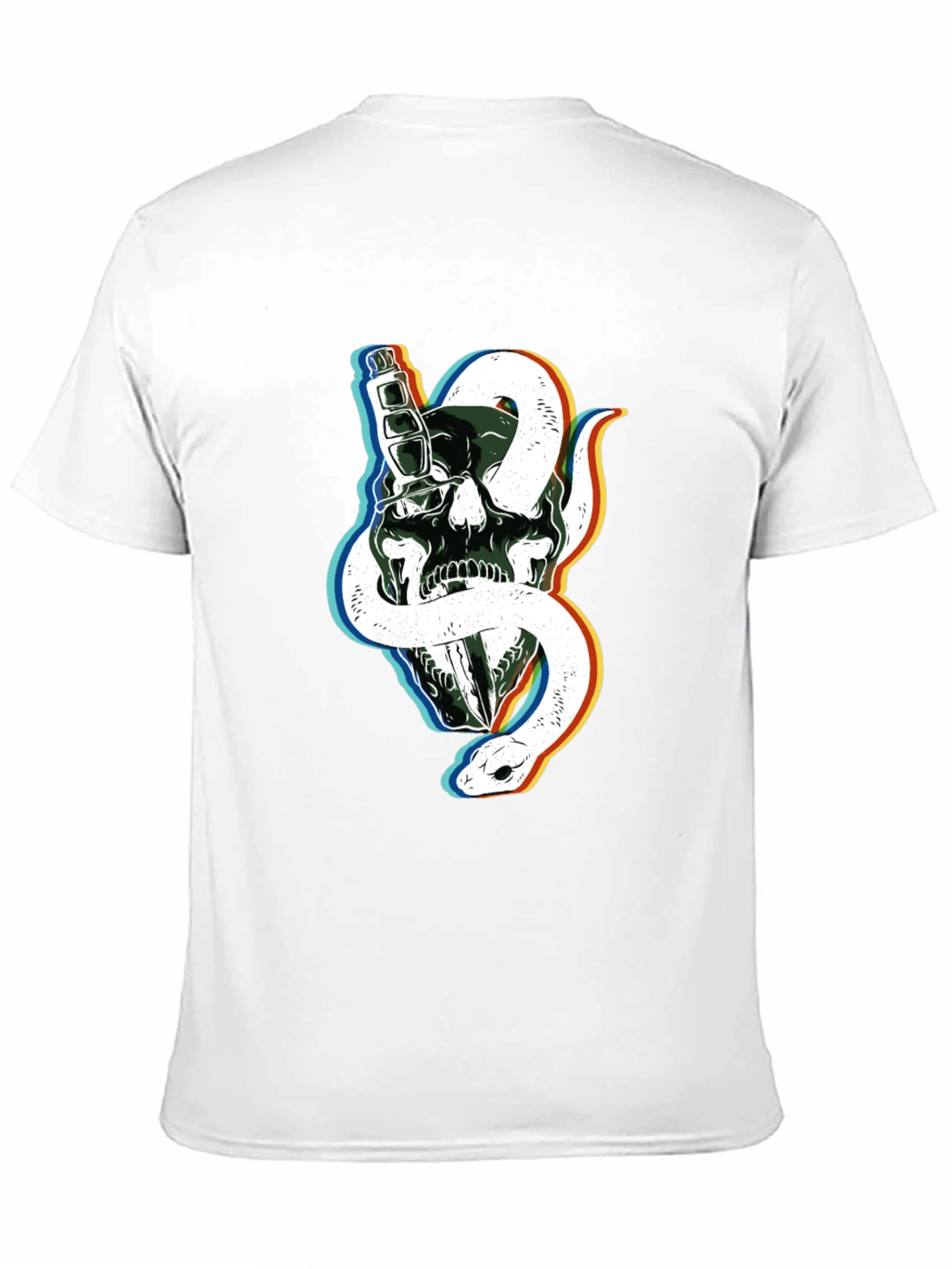 Skull & Snake Graphic Tee - Edgy Black T-Shirt