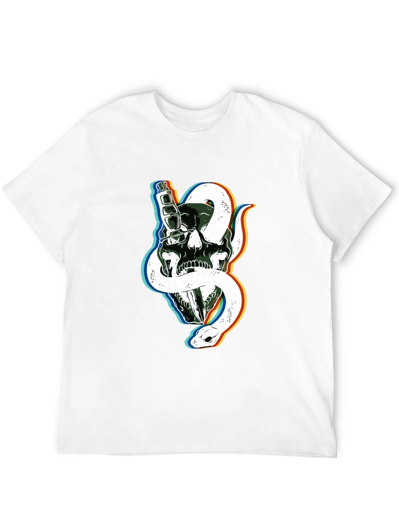 Skull & Snake Graphic Tee - Edgy Black T-Shirt