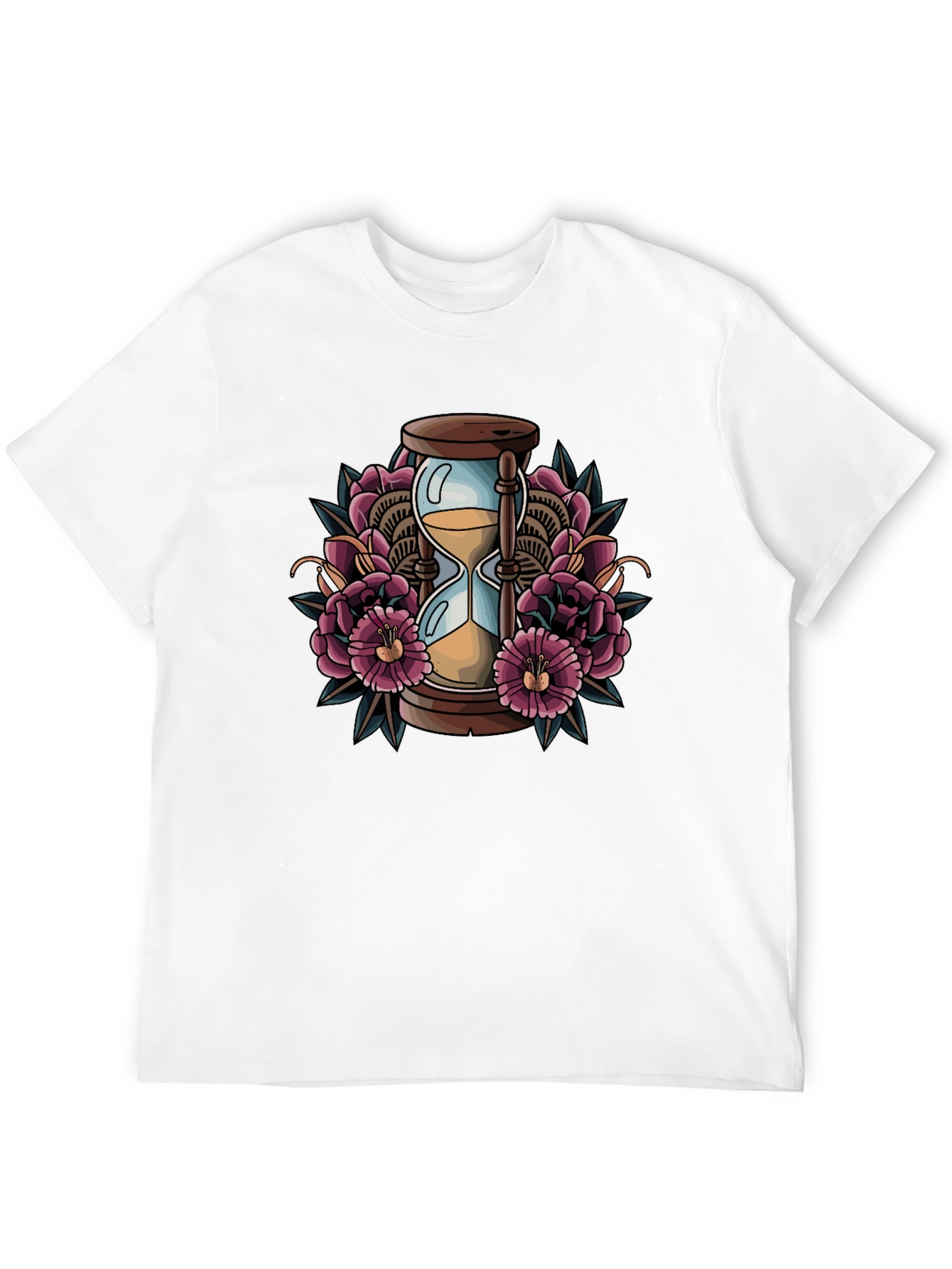 Hourglass Floral Graphic Tee - Black
