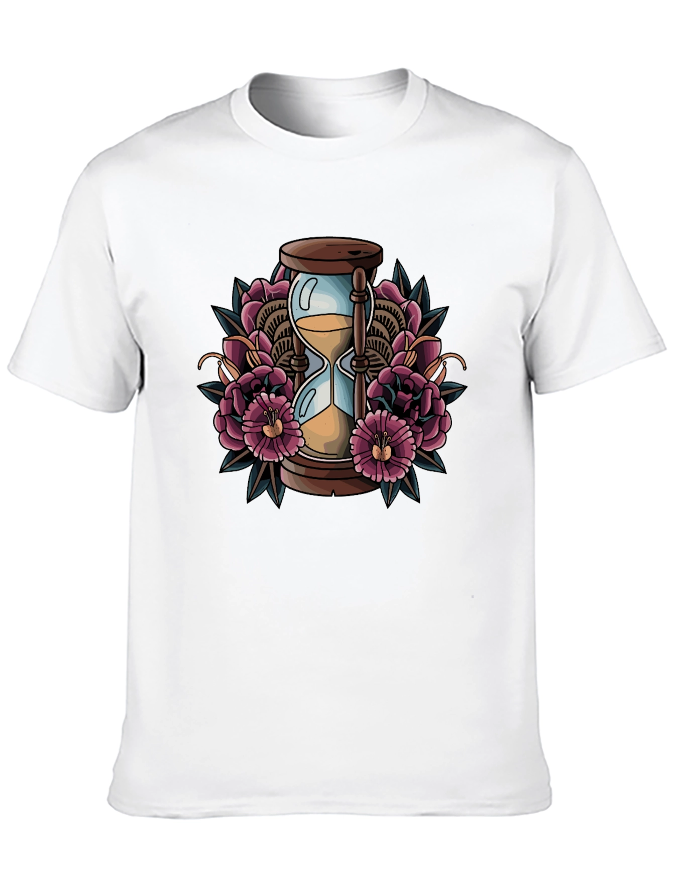 Hourglass Floral Graphic Tee - Black