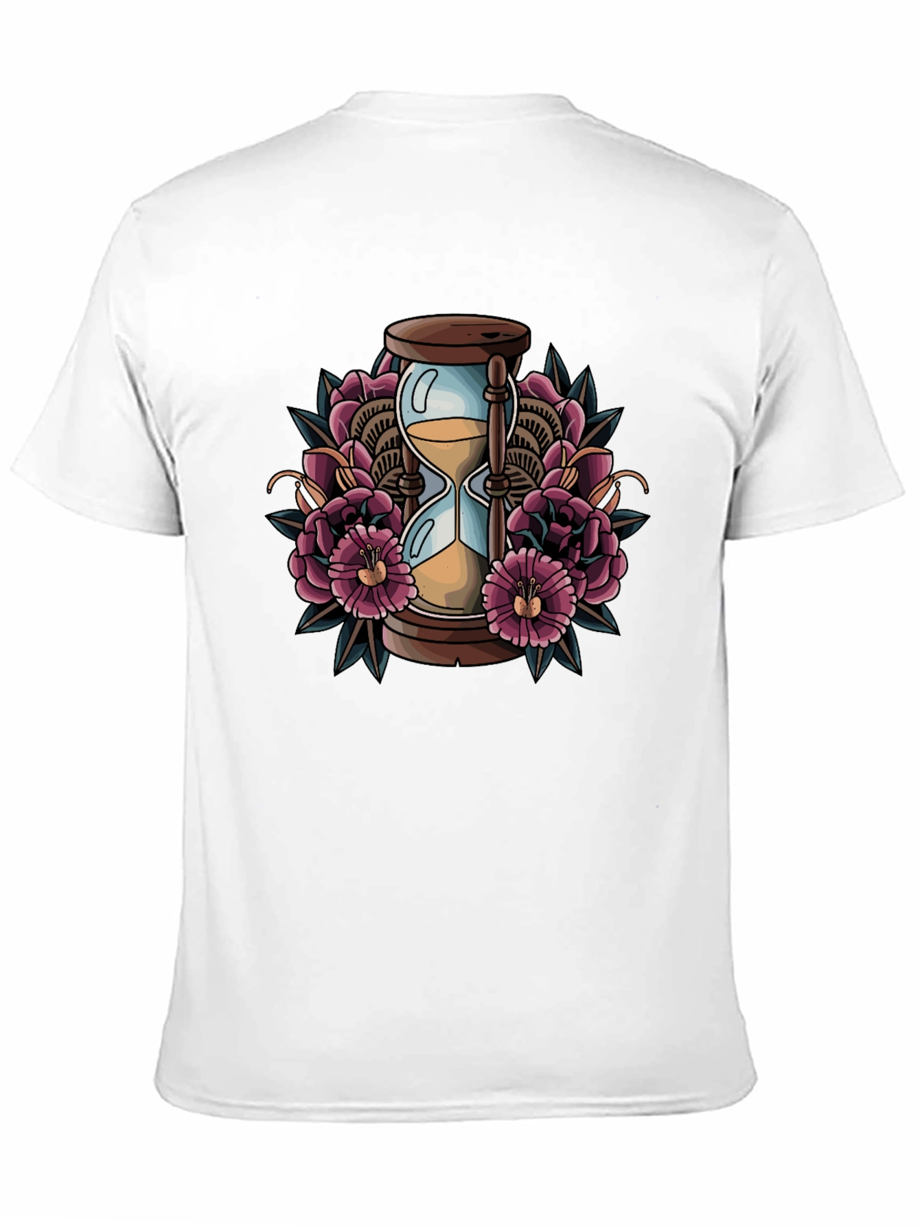 Hourglass Floral Graphic Tee - Black