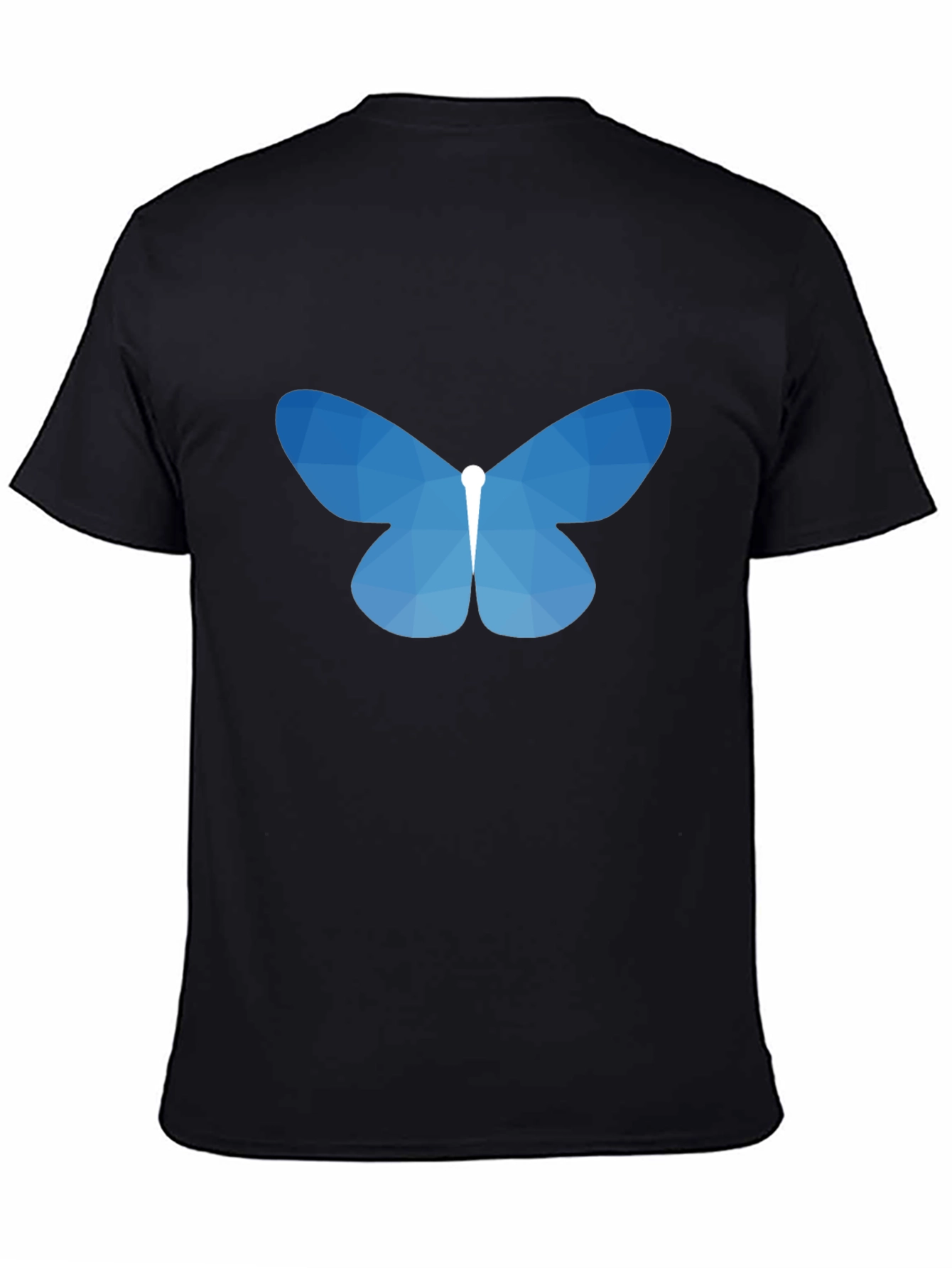 Geometric Butterfly Graphic Tee - Black