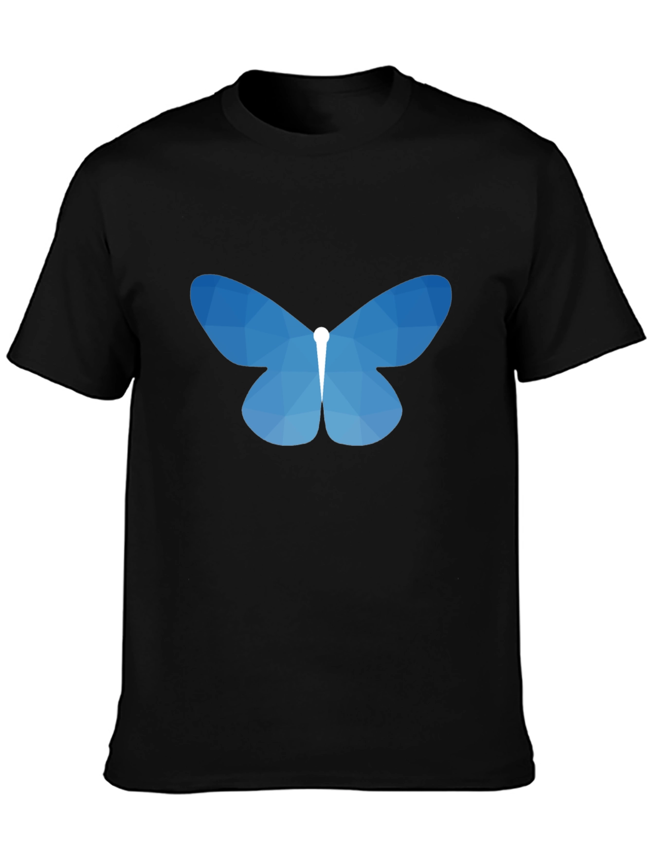 Geometric Butterfly Graphic Tee - Black