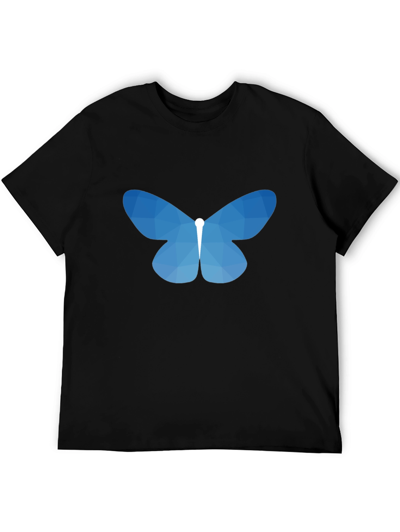 Geometric Butterfly Graphic Tee - Black