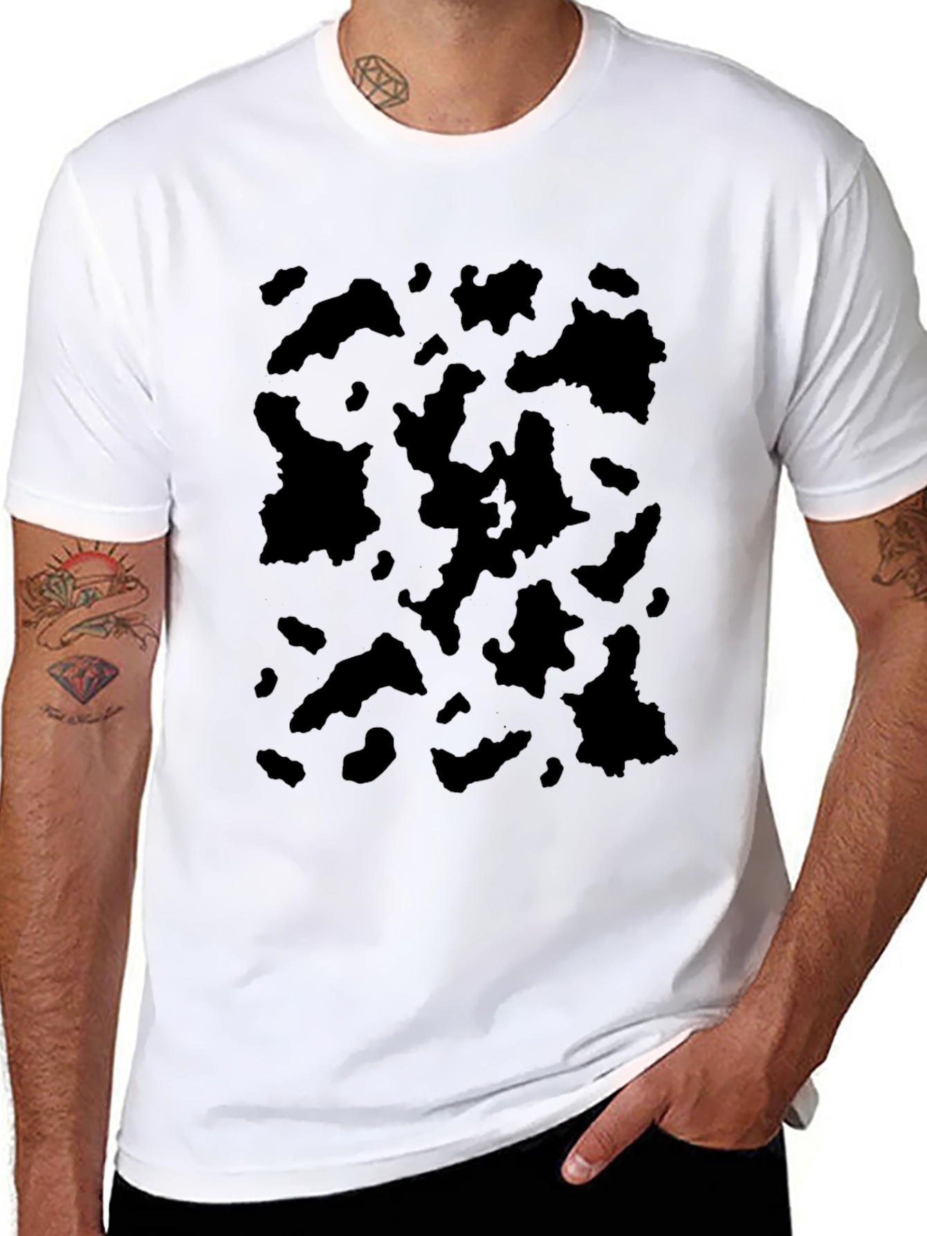 Abstract Print Crew Neck Tee