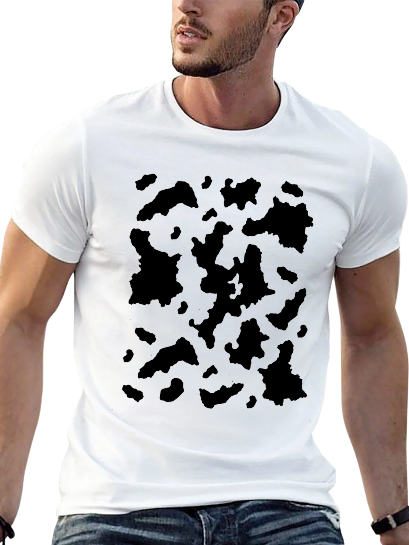 Abstract Print Crew Neck Tee
