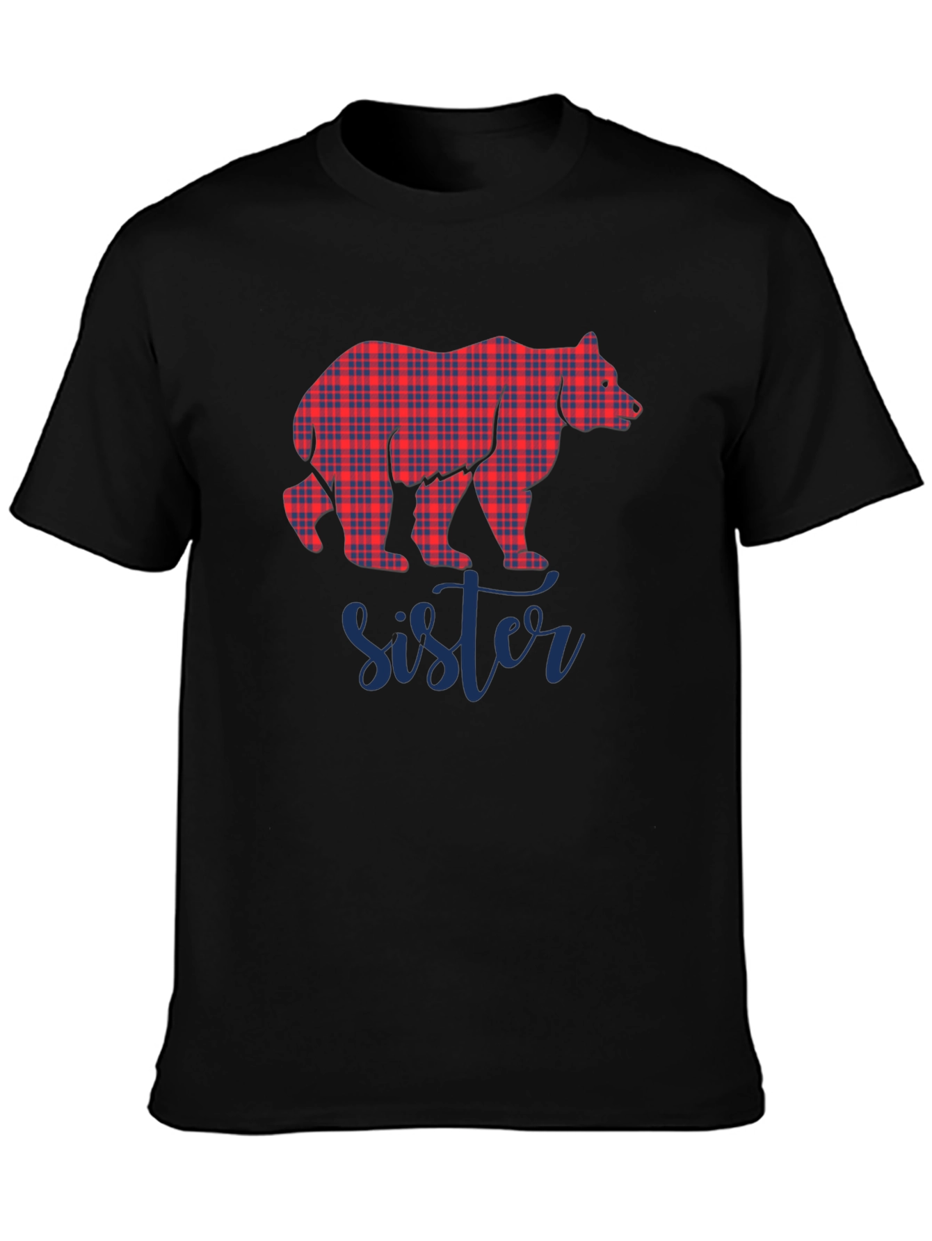 Sister Bear Plaid Graphic Tee