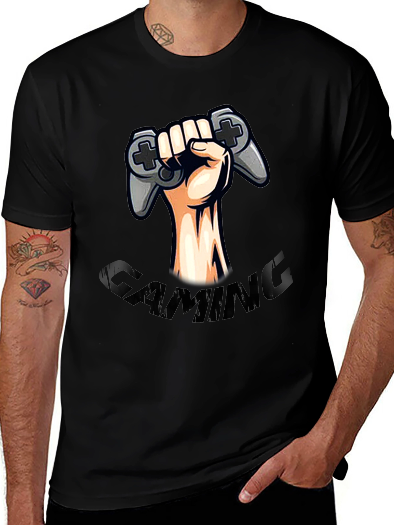 Gaming Controller Graphic Tee - Black