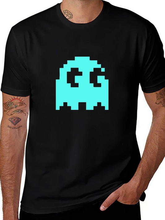 Pixel Ghost Graphic Tee - Retro Gaming Style