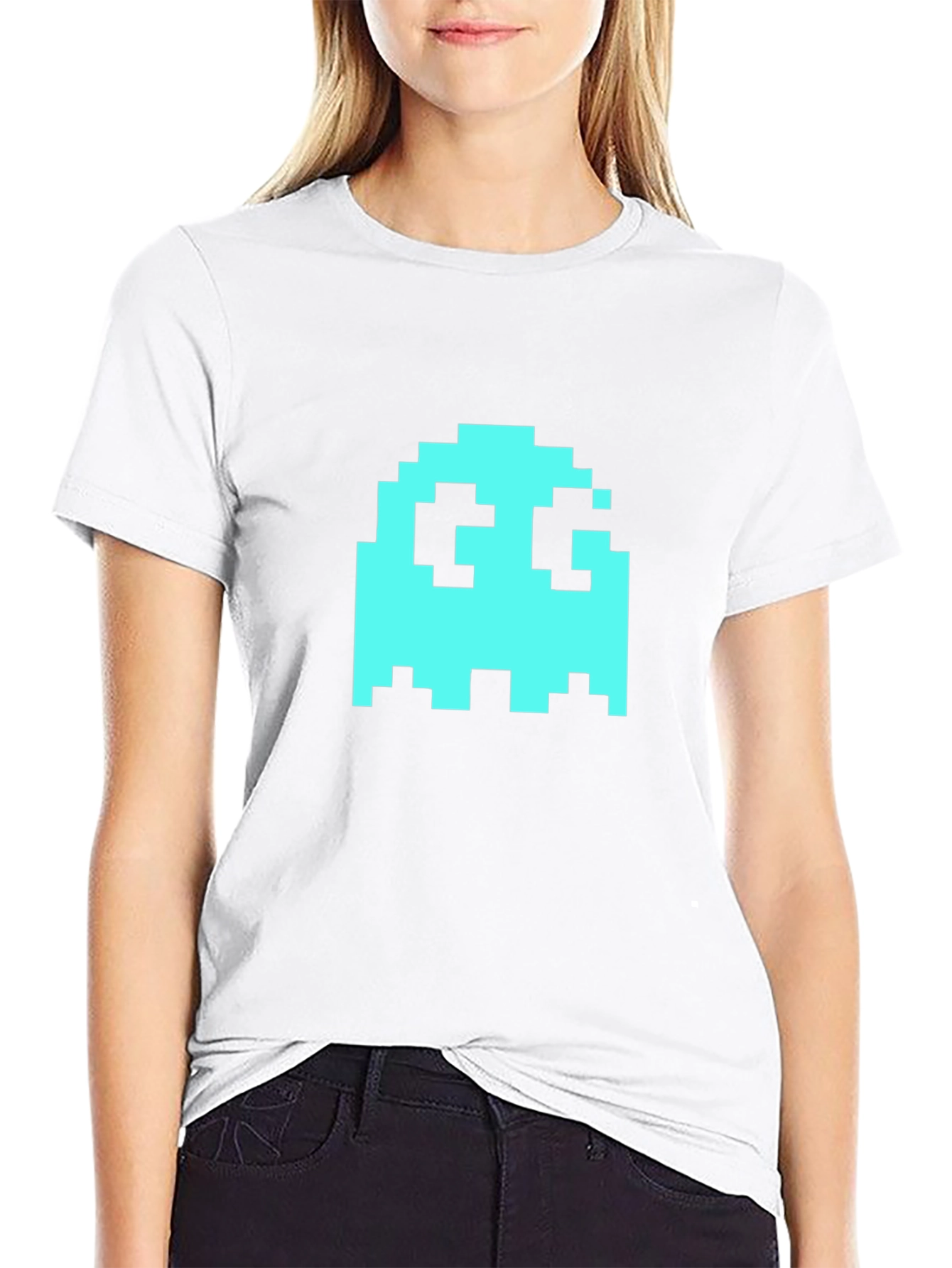 Pixel Ghost Graphic Tee - Retro Gaming Style