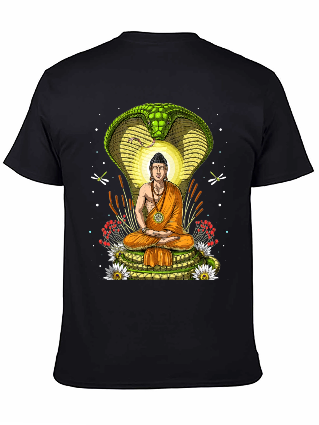 Buddha & Cobra T-Shirt - Spiritual Graphic Tee