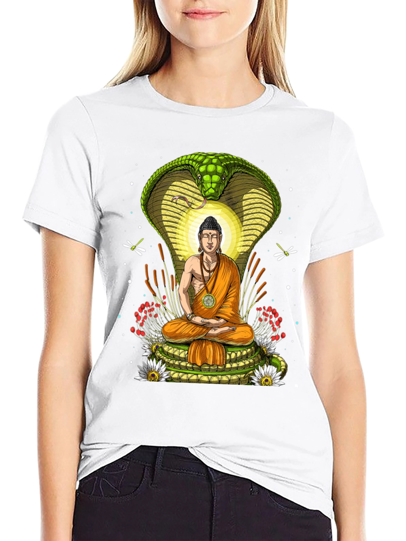 Buddha & Cobra T-Shirt - Spiritual Graphic Tee