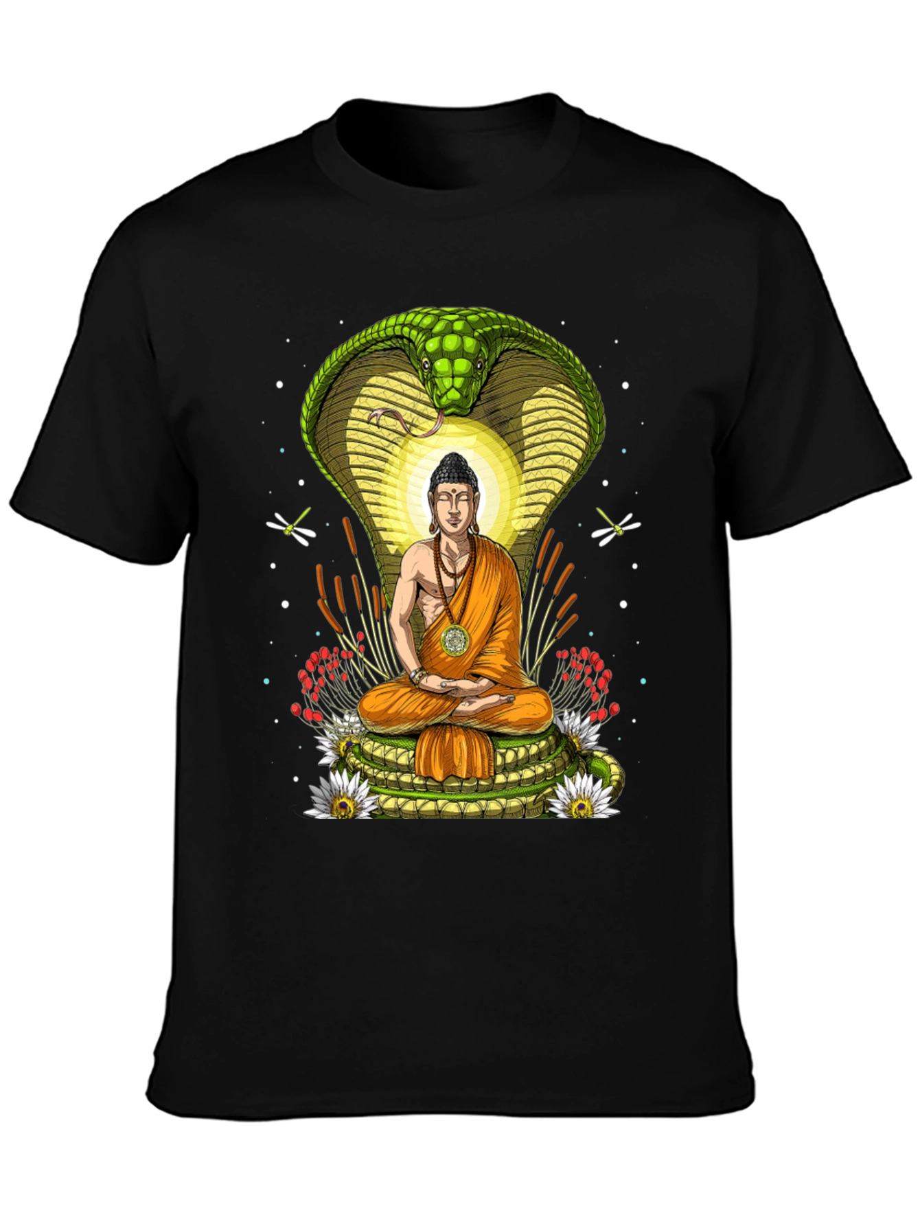 Buddha & Cobra T-Shirt - Spiritual Graphic Tee