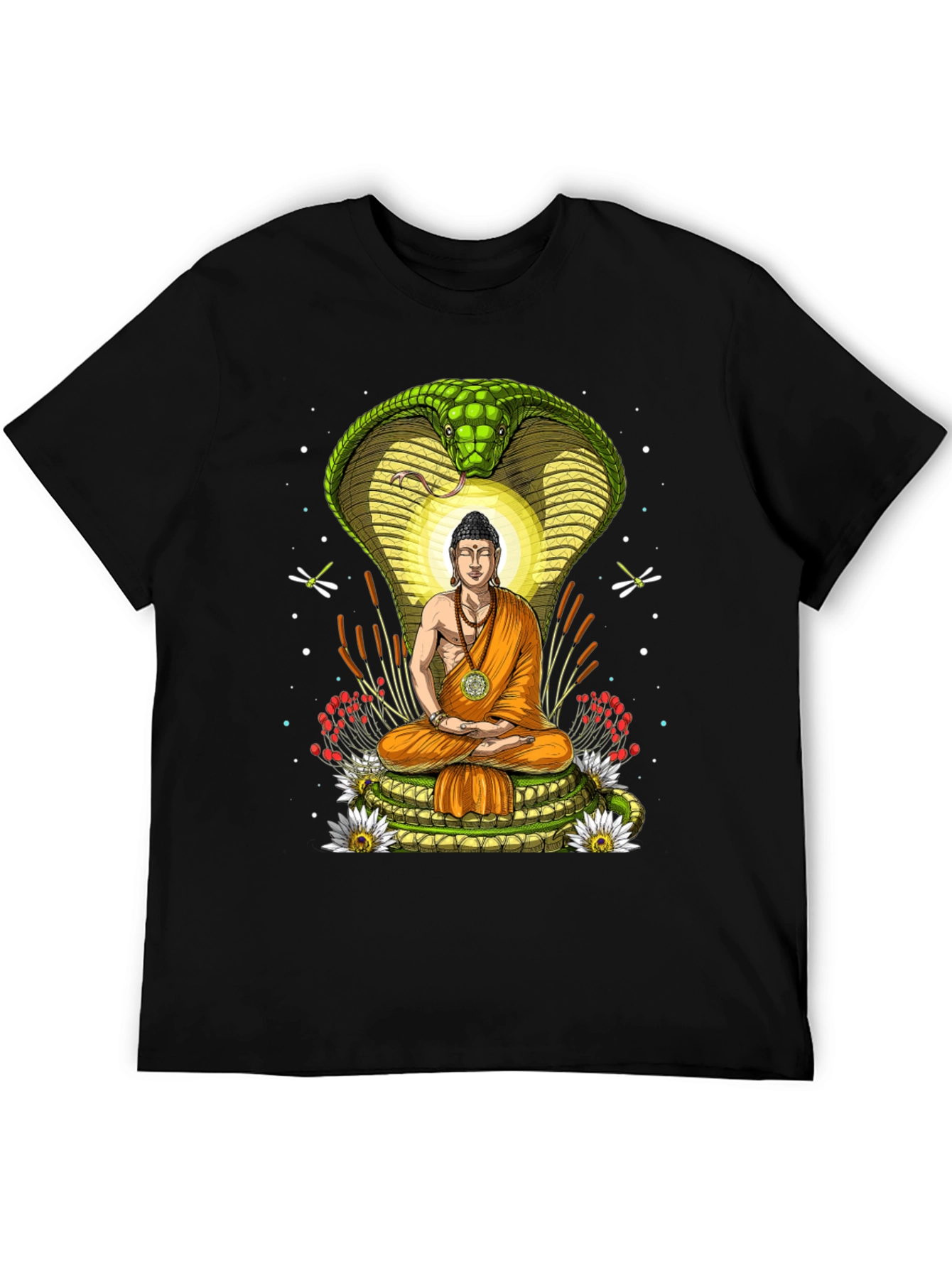 Buddha & Cobra T-Shirt - Spiritual Graphic Tee