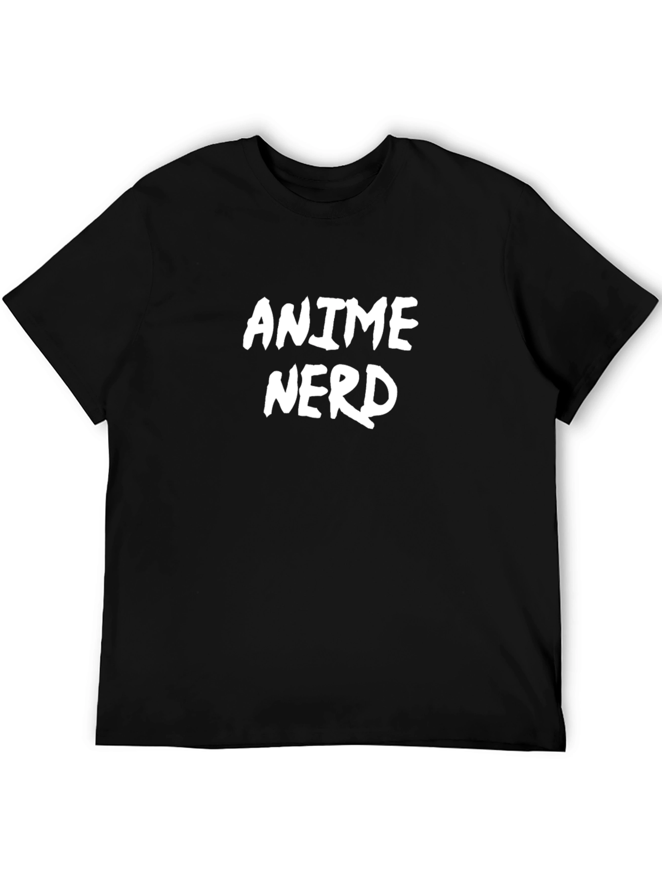 Anime Nerd T-Shirt - Black Cotton Blend Graphic Tee