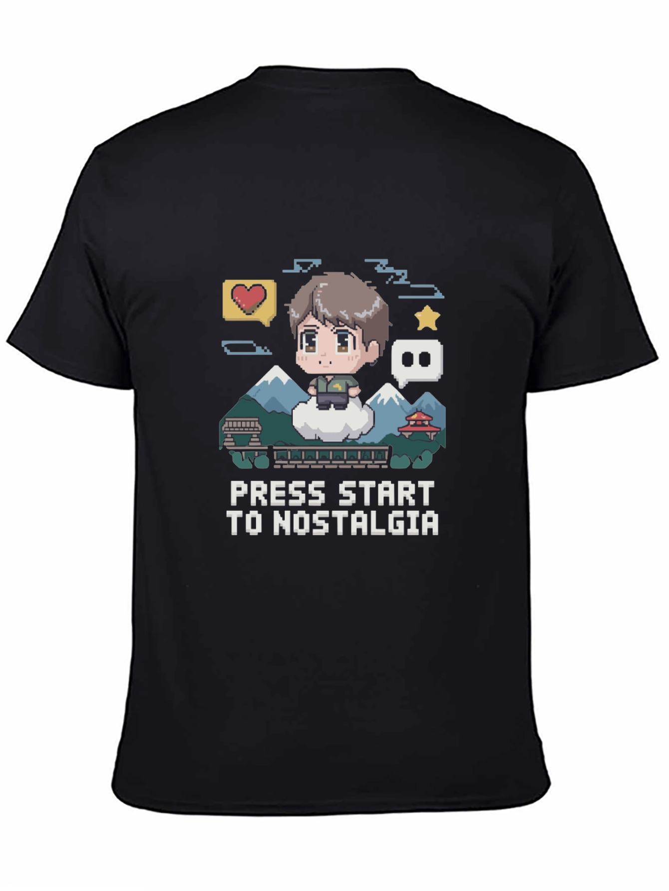 Nostalgia Pixel Art T-Shirt - Press Start Gaming Tee