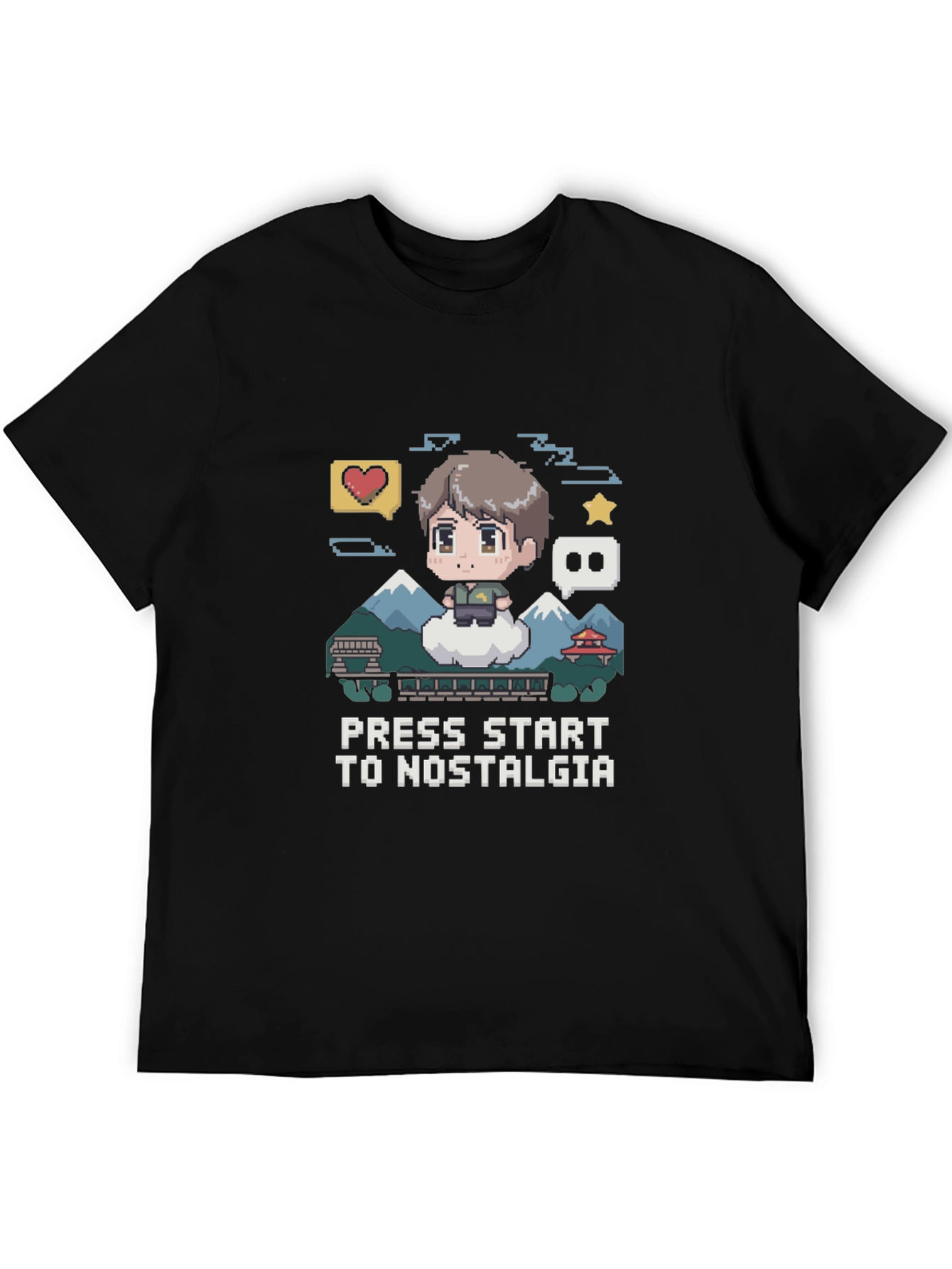 Nostalgia Pixel Art T-Shirt - Press Start Gaming Tee