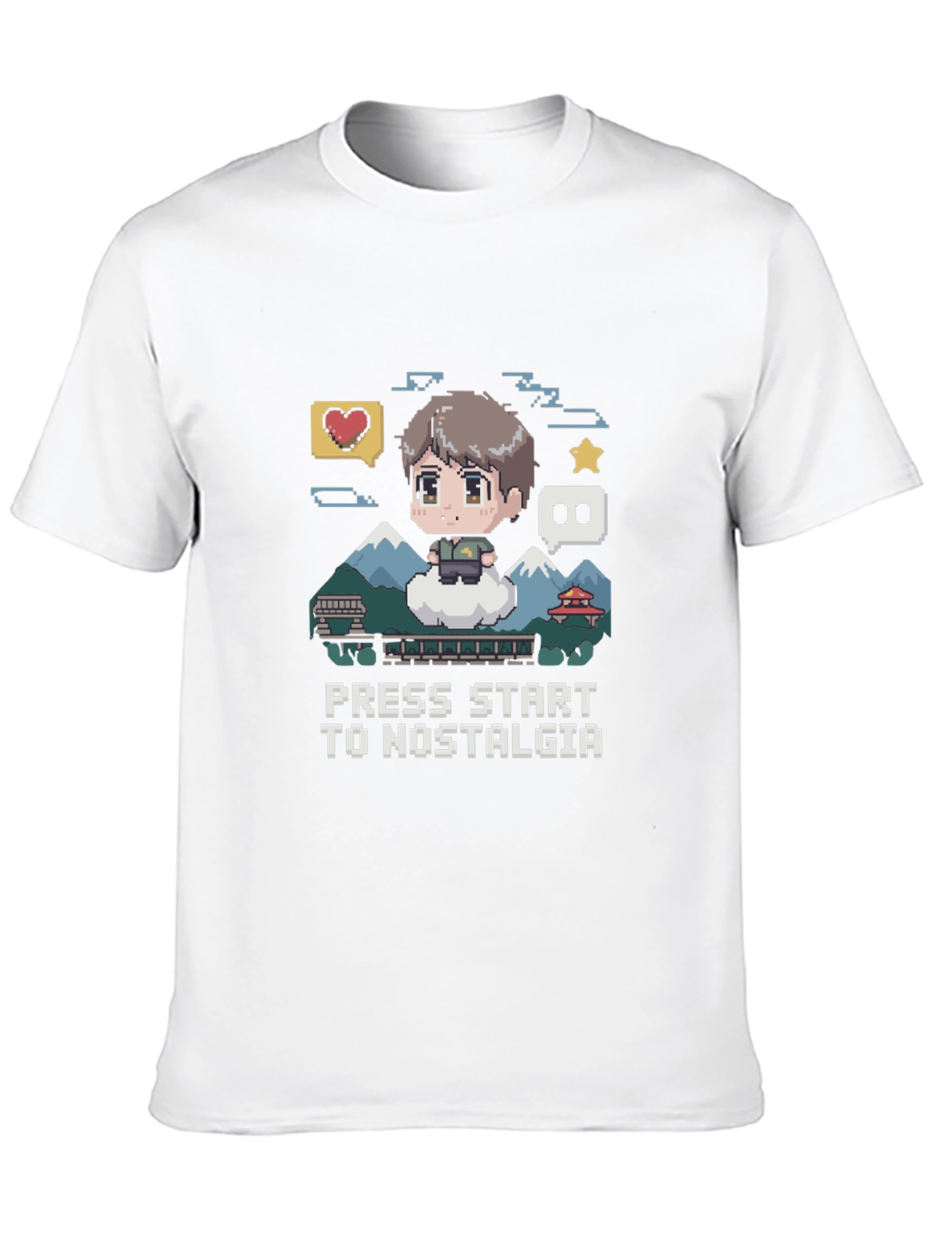 Nostalgia Pixel Art T-Shirt - Press Start Gaming Tee